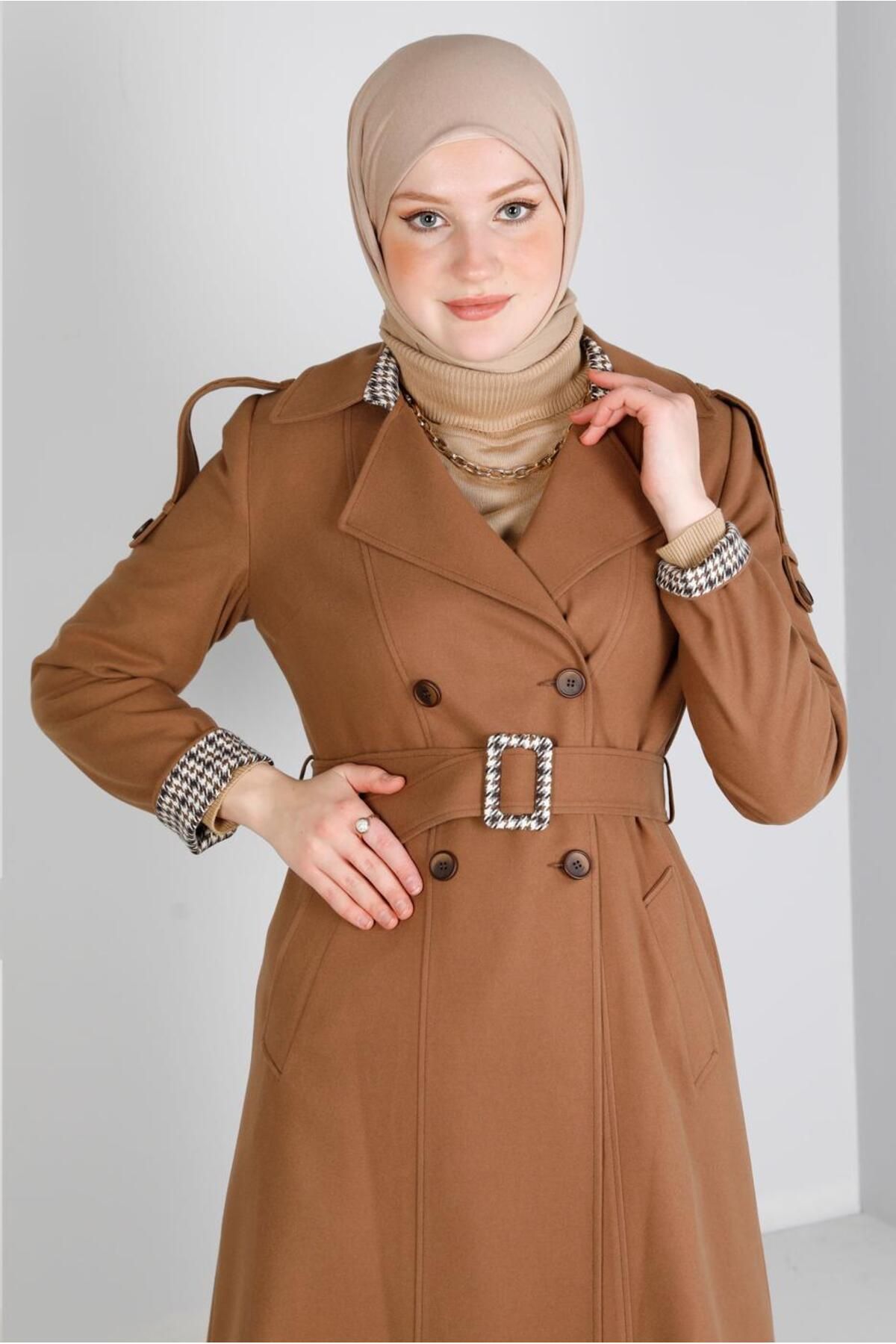 Alvina-PUMPY PATTERN DETAIL BUTTONED TRENCH COAT 10680 1