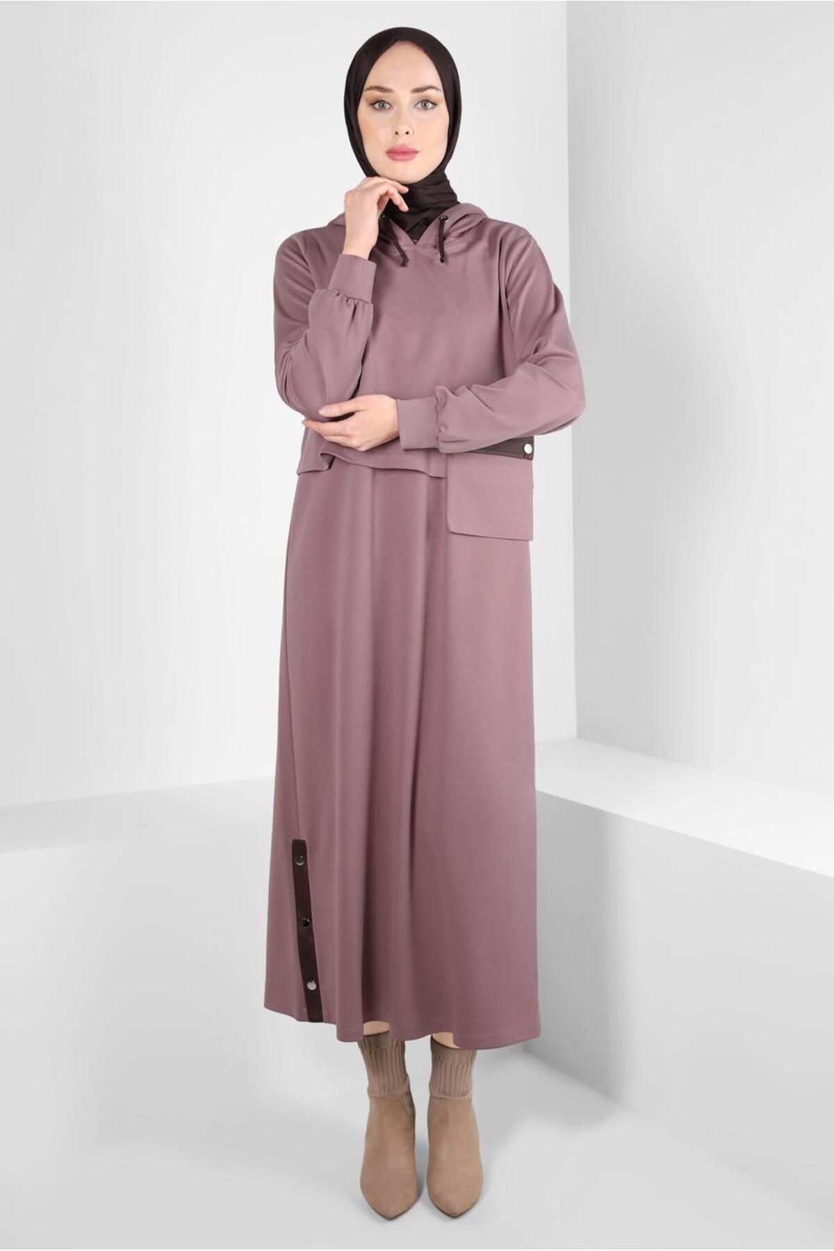 کلاهدار دو لباس با جیب 43320 Alvina