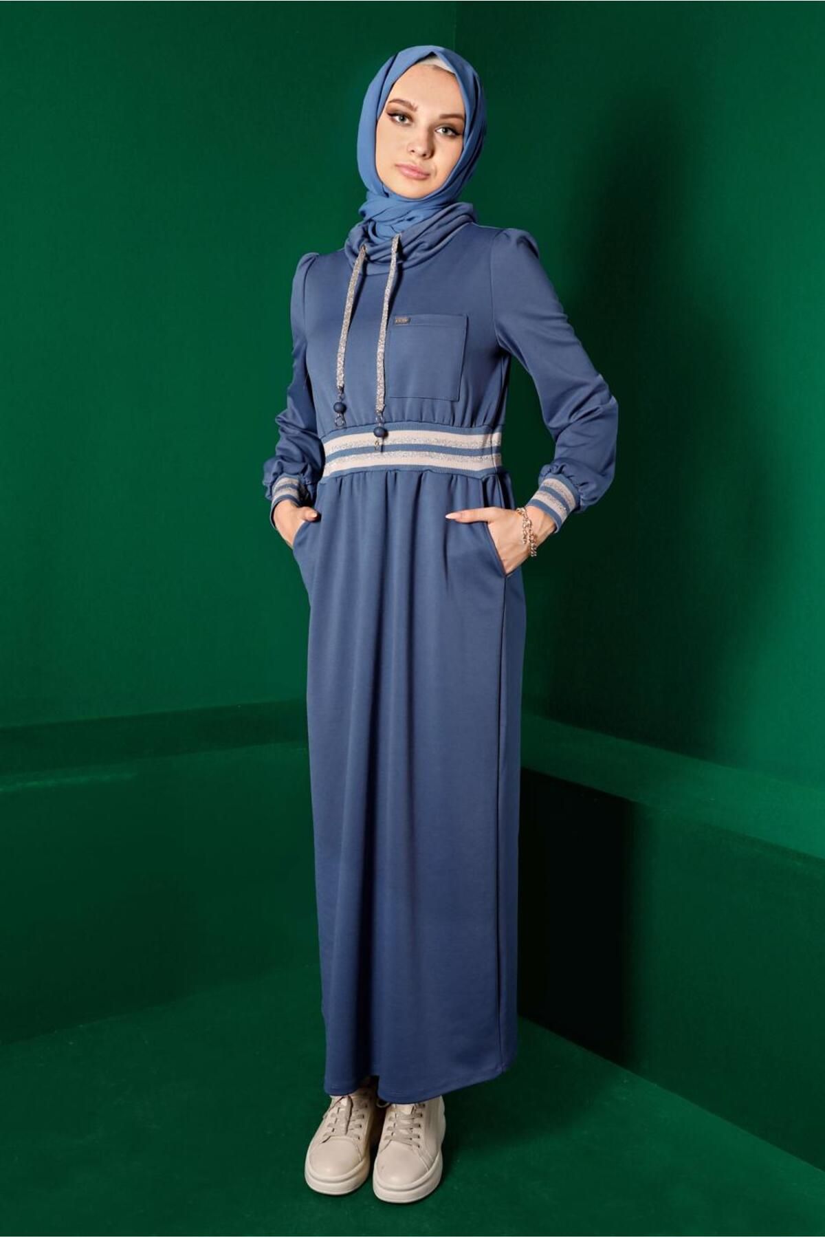 لباس با کمر و سرآستین 43327 Alvina
