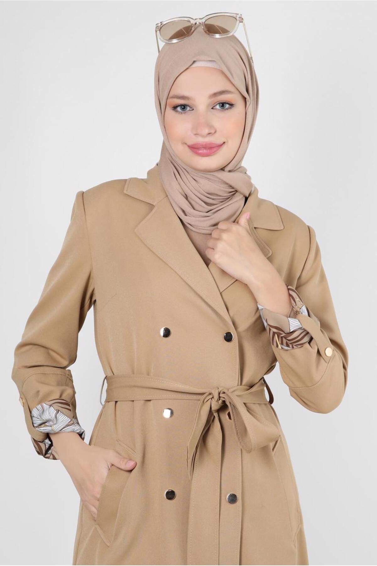 Alvina-CROWACE COLLAR BELLY TRENCH COAT 10713 2