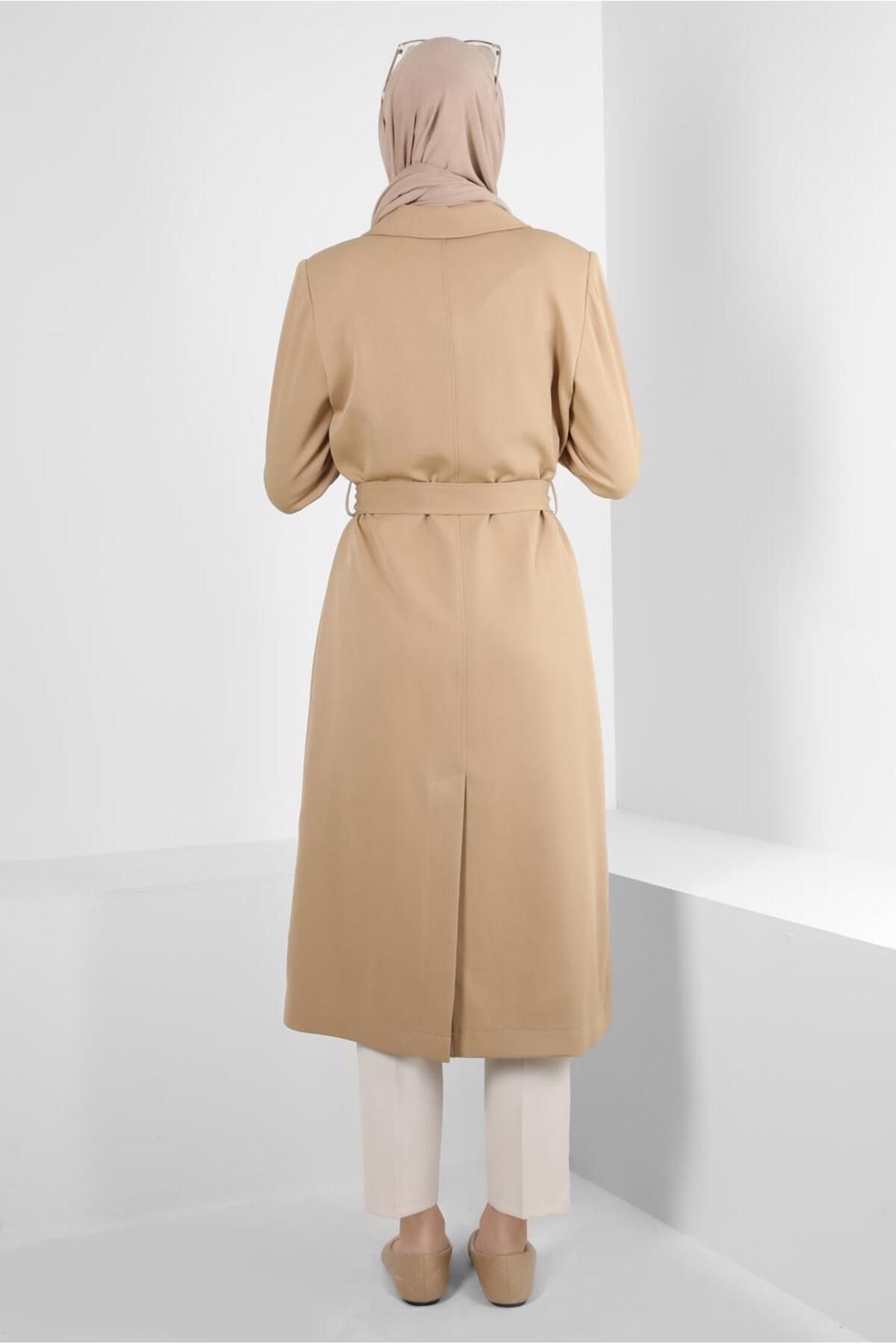 Alvina-CROWACE COLLAR BELLY TRENCH COAT 10713 3