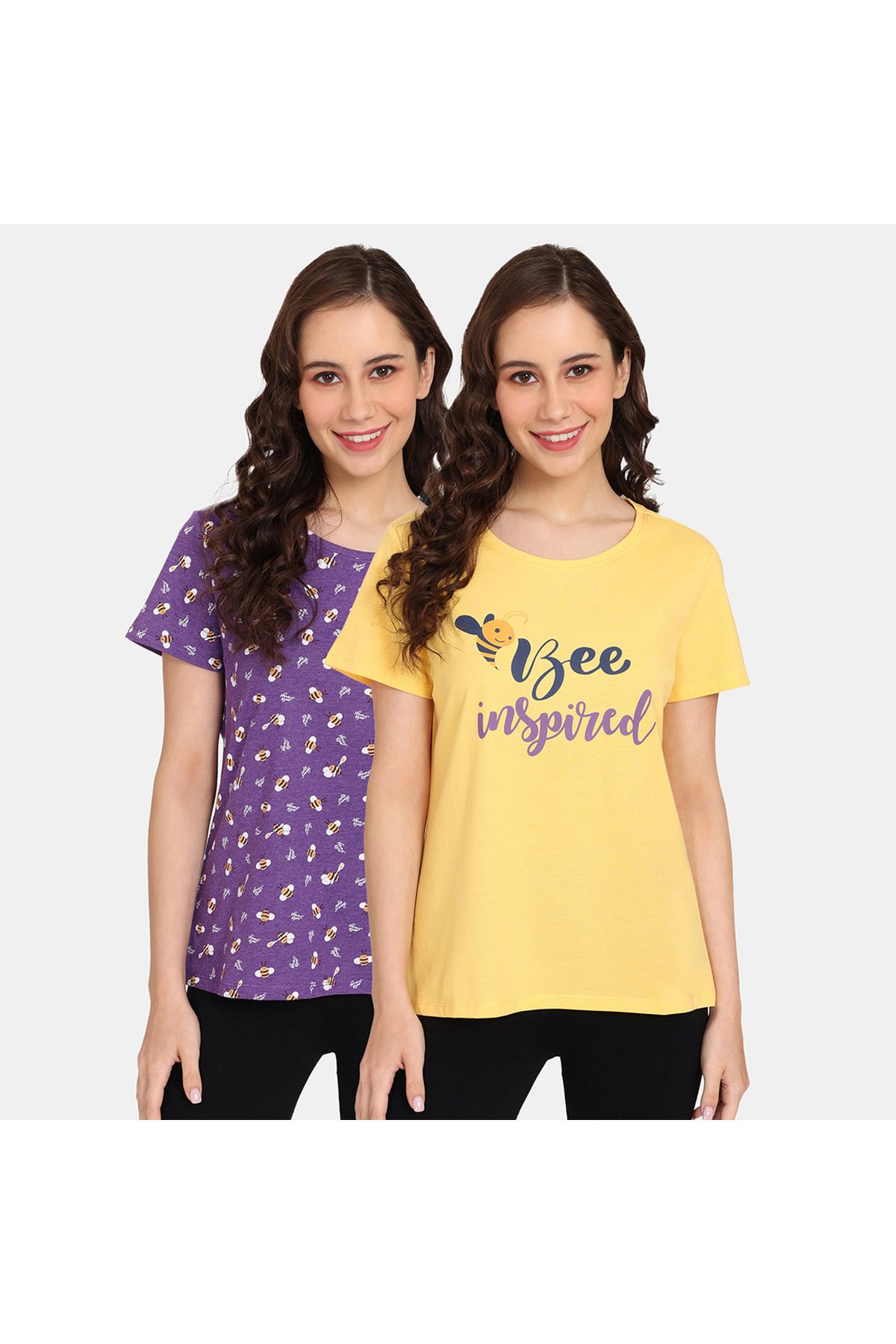 Zivame-Set of 2 - Zivame Printed T-shirt with Short Sleeves 1