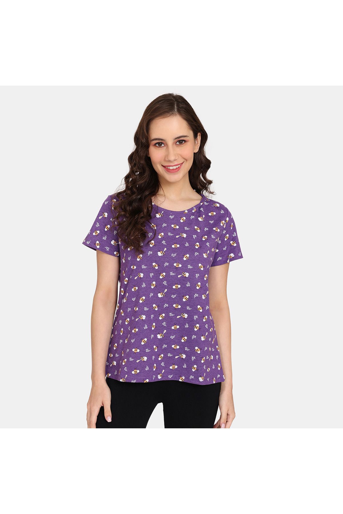 Zivame-Set of 2 - Zivame Printed T-shirt with Short Sleeves 4