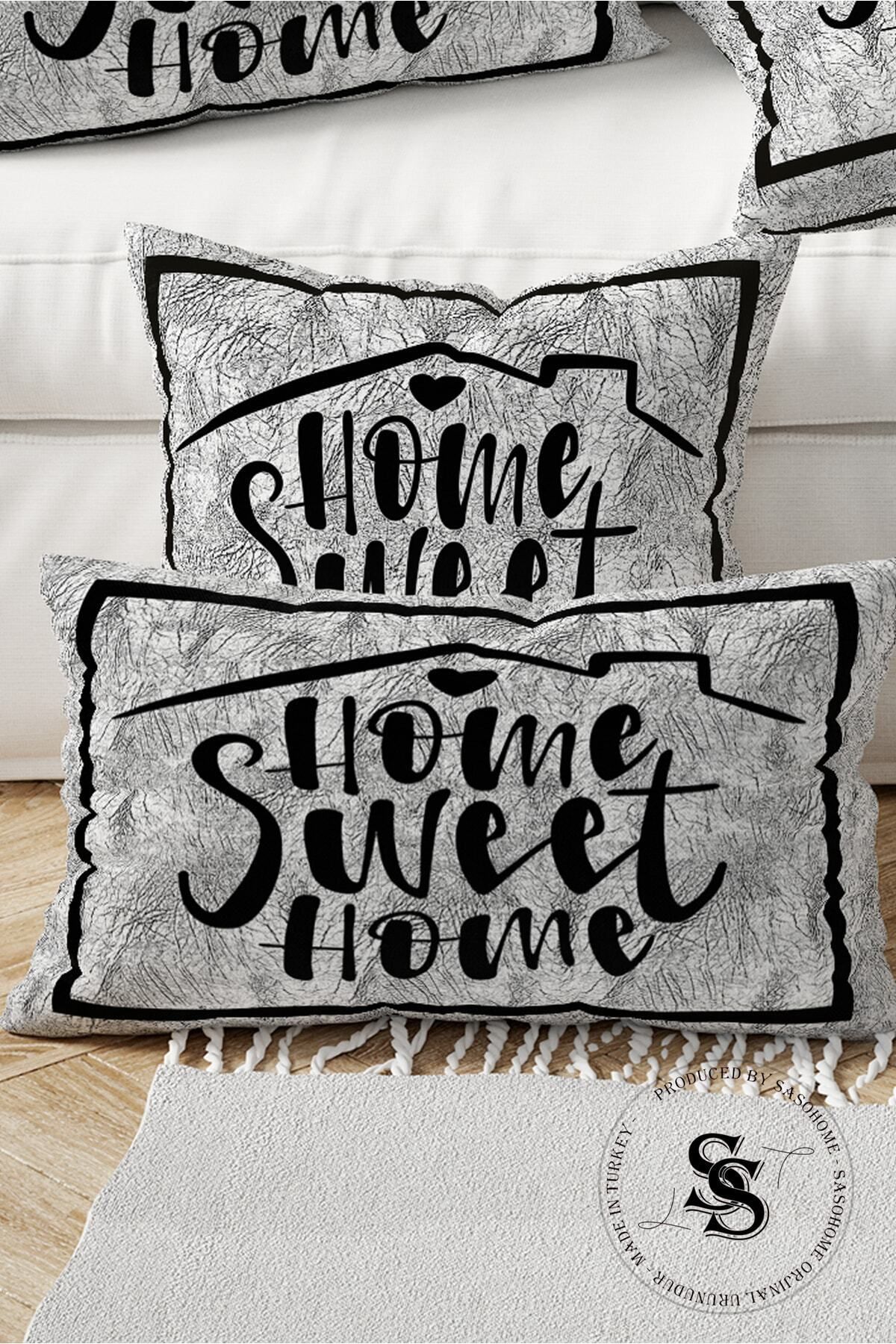 SasoHome-Husa de perna cu litere - Home Sweet Home - Husa de perna cu imprimeu digital cu litere decorative 2