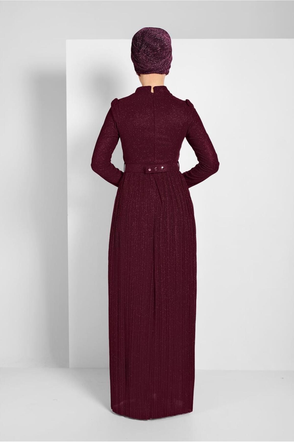 TRENDTESETTÜR-Rochie de seară plisată cu sclipici 2810 3