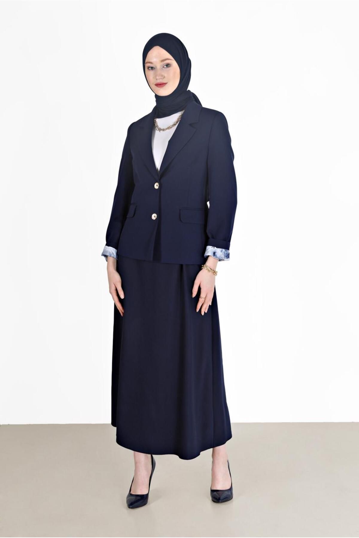 ژاکت یقه کلاسیک آستر چاپی 42235 Alvina
