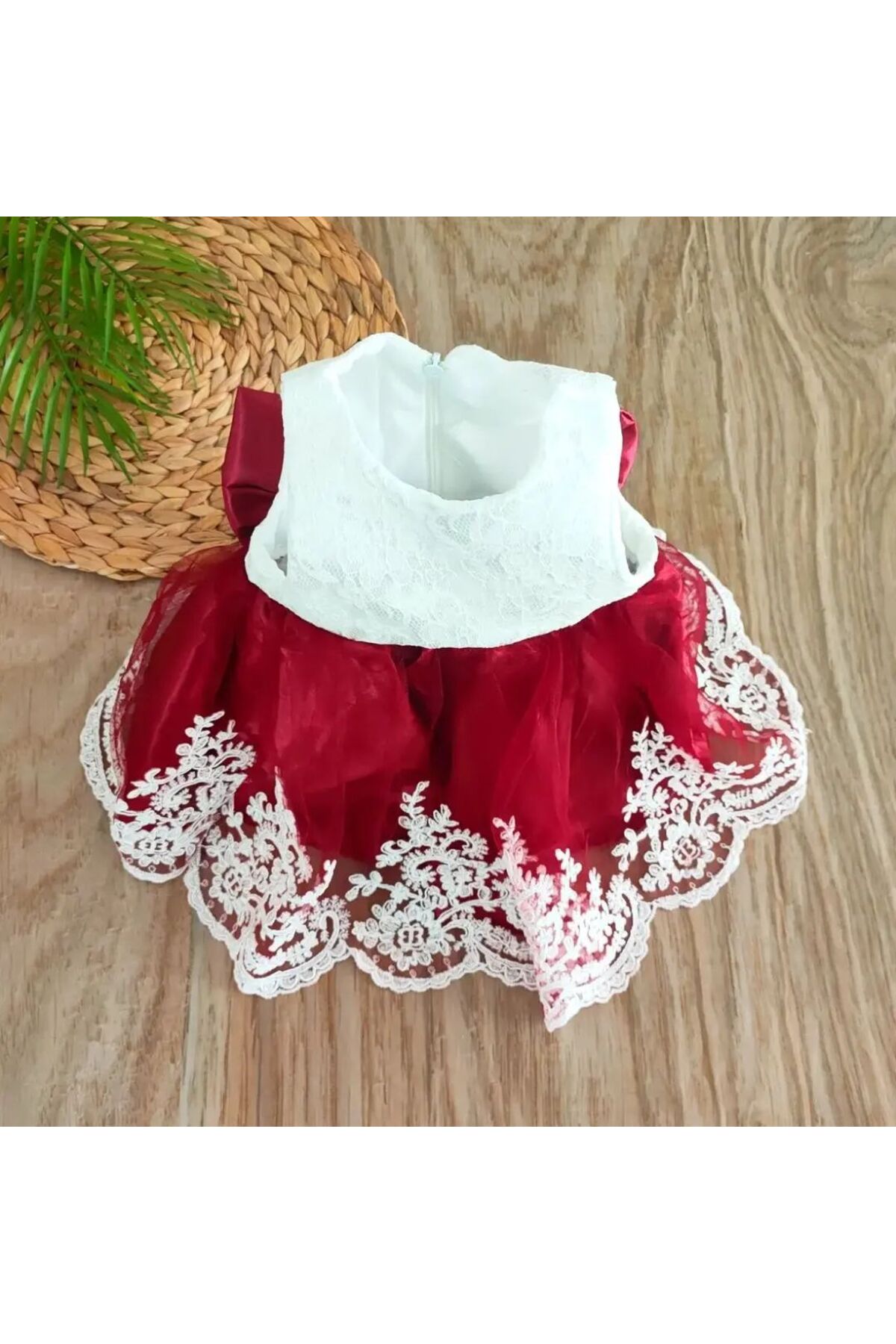 bebe kervanı Kız Bebek Bordo   Mevlüt  Takımı Seti Elbisesi 0-3 Aylık BBK918 fotoğrafı 2 (önizleme)