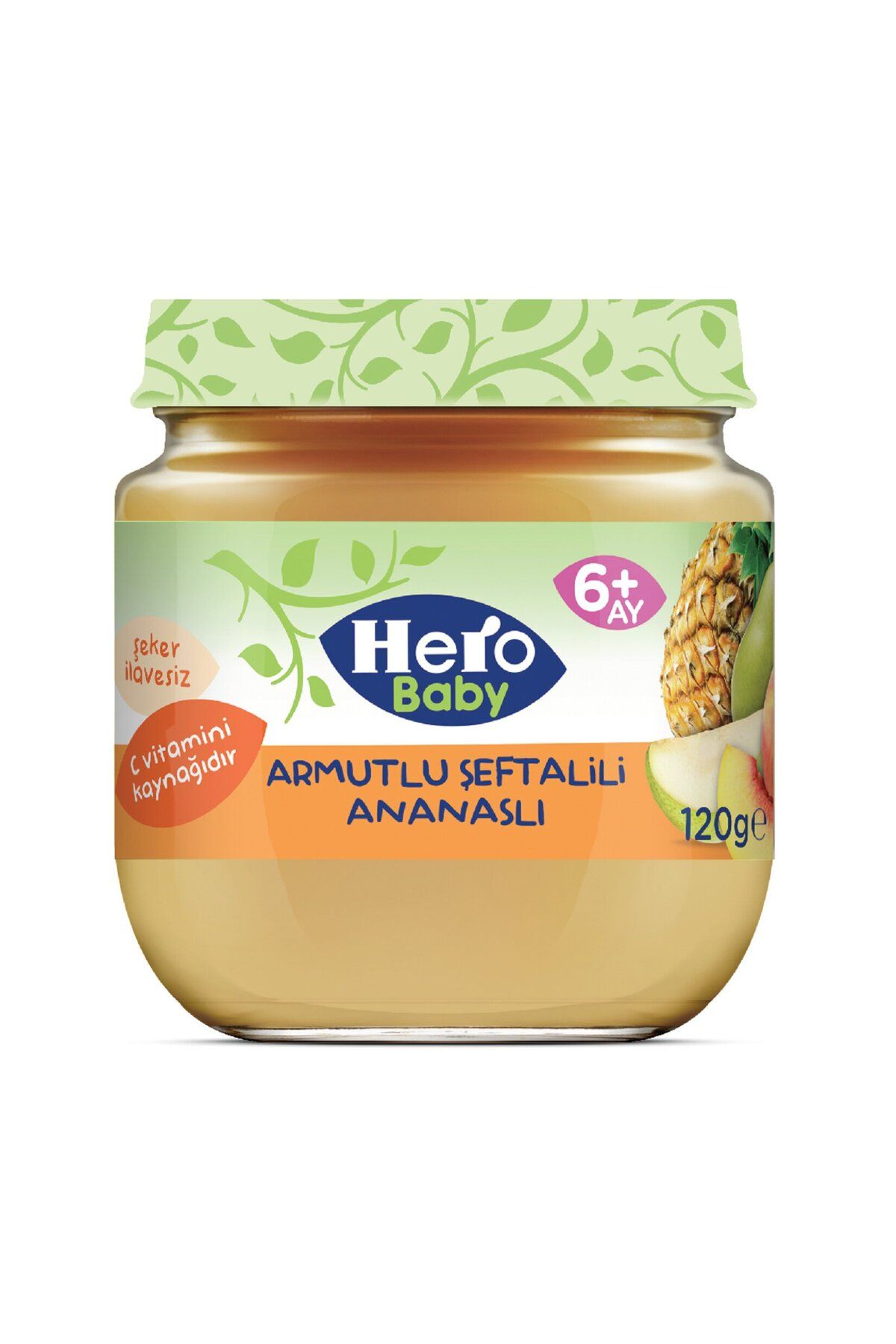 Hero Baby Pear Pineapple Peach 120 G (3 عدد)