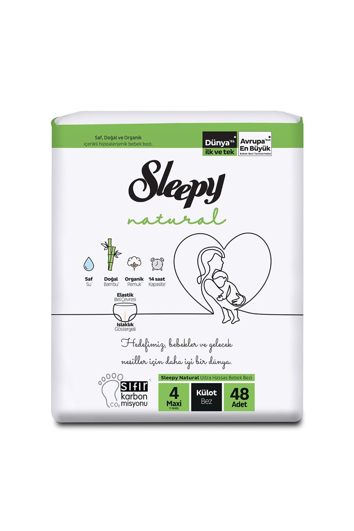 Sleepy Natural Kulot Bez 4 Beden Maxı 7-14 Kg 48'Lı