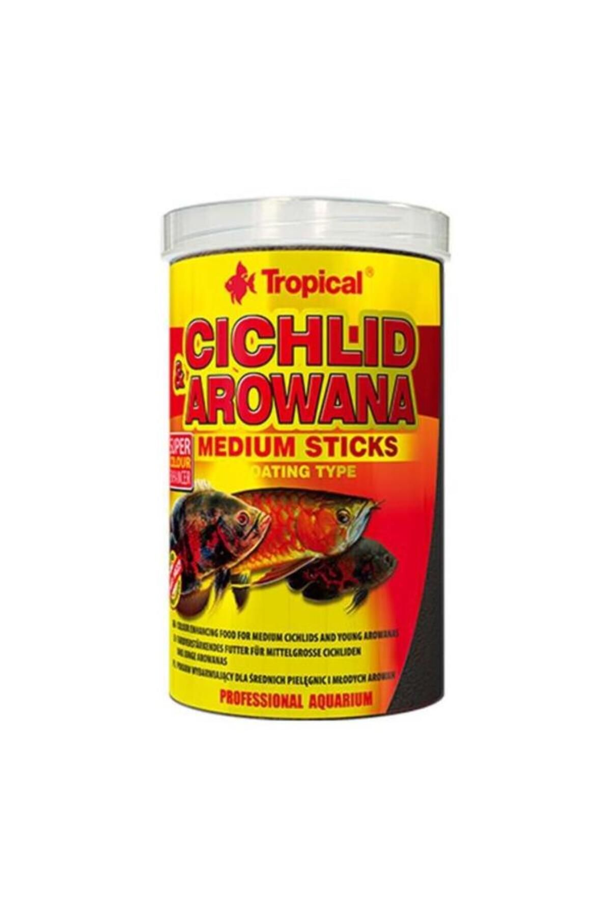 Tropical Arowana Sticks Genç Arowanalar Için Renklendirici Balık Yemi Medium 250 ml 90 gr