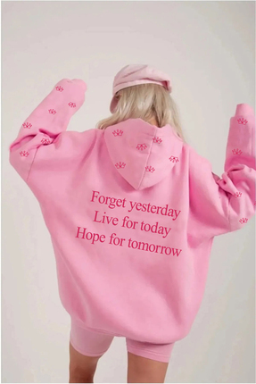 blausee wear Pembe Sevgililer Günü Oversize Rahat Kalıp Eye Crown Baskılı Kap...