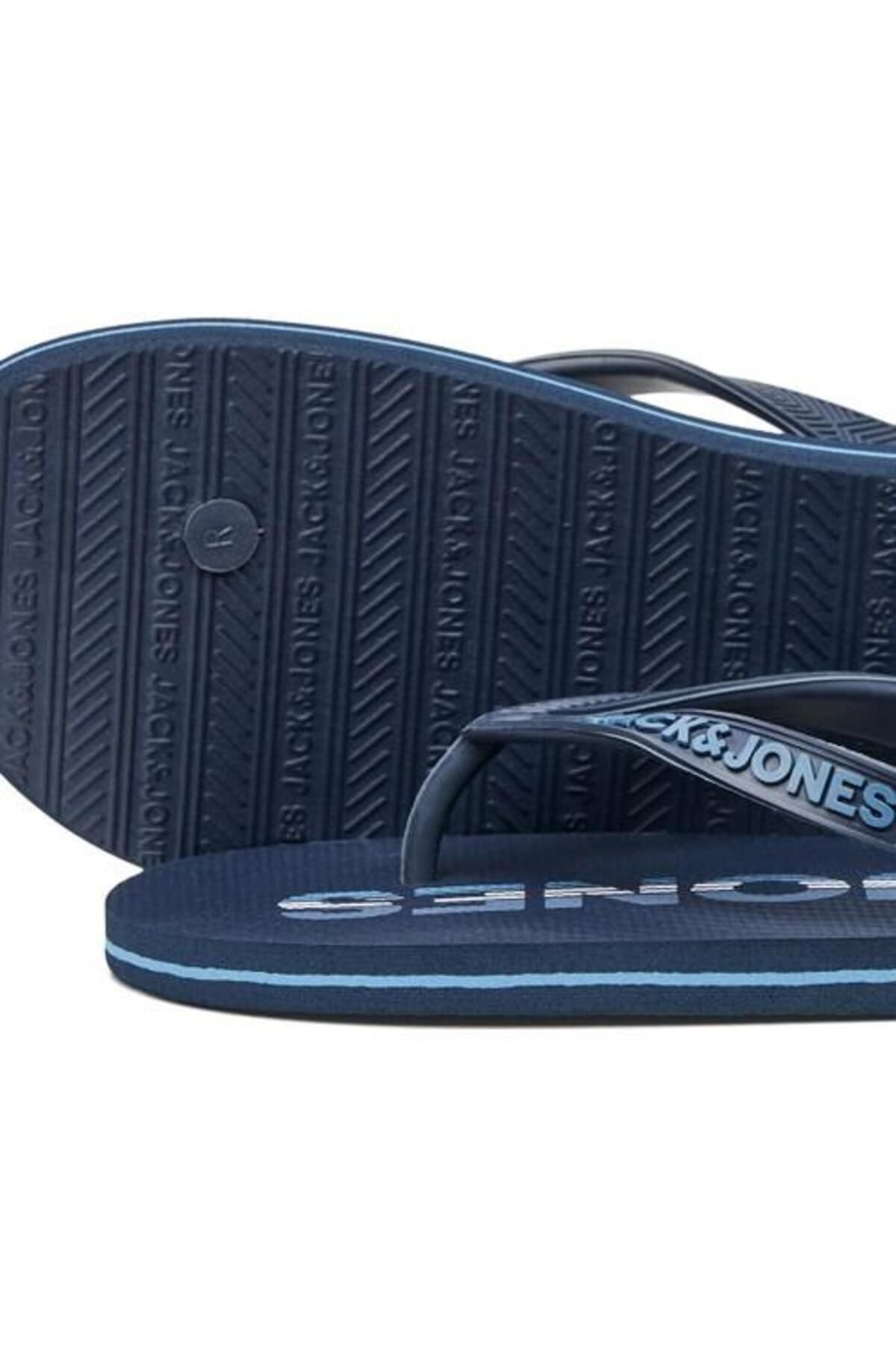 دمپایی آبی مردانه Jack Jones جک و جونز آرم مردانههان فلاپ Jack & Jones