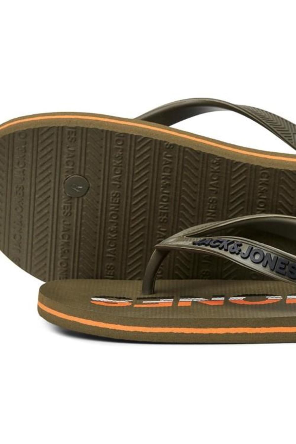 دمپایی سبز مردانه Jack Jones جک و جونز آرم مردانههان فلاپ Jack & Jones