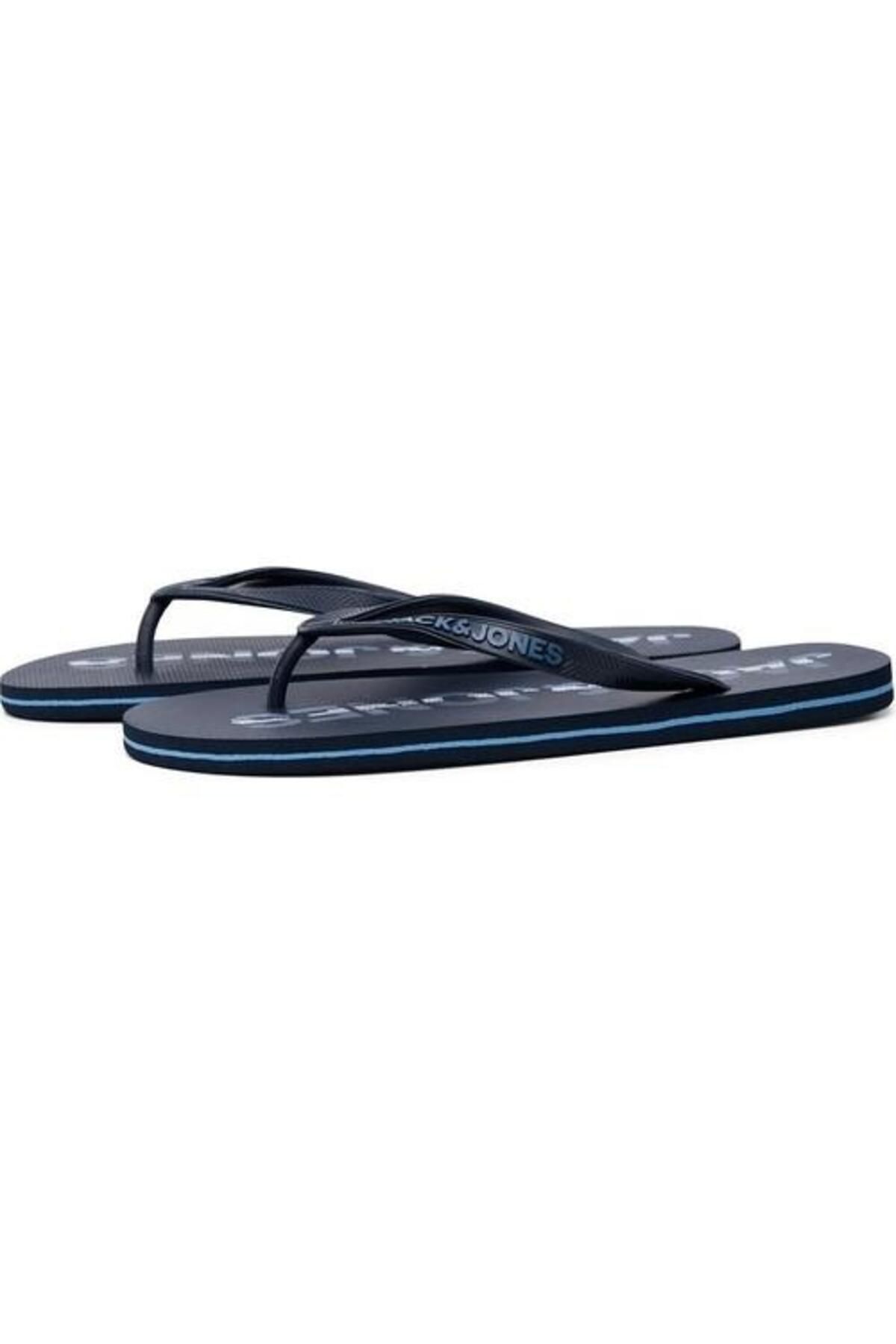 دمپایی آبی مردانه Jack Jones جک و جونز آرم مردانههان فلاپ Jack & Jones
