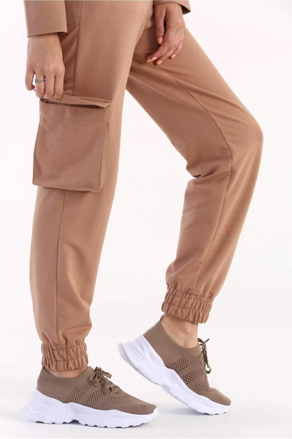 TRENDTESETTÜR-Pantaloni cargo de damă bej (K.BEIGE) 20077 3