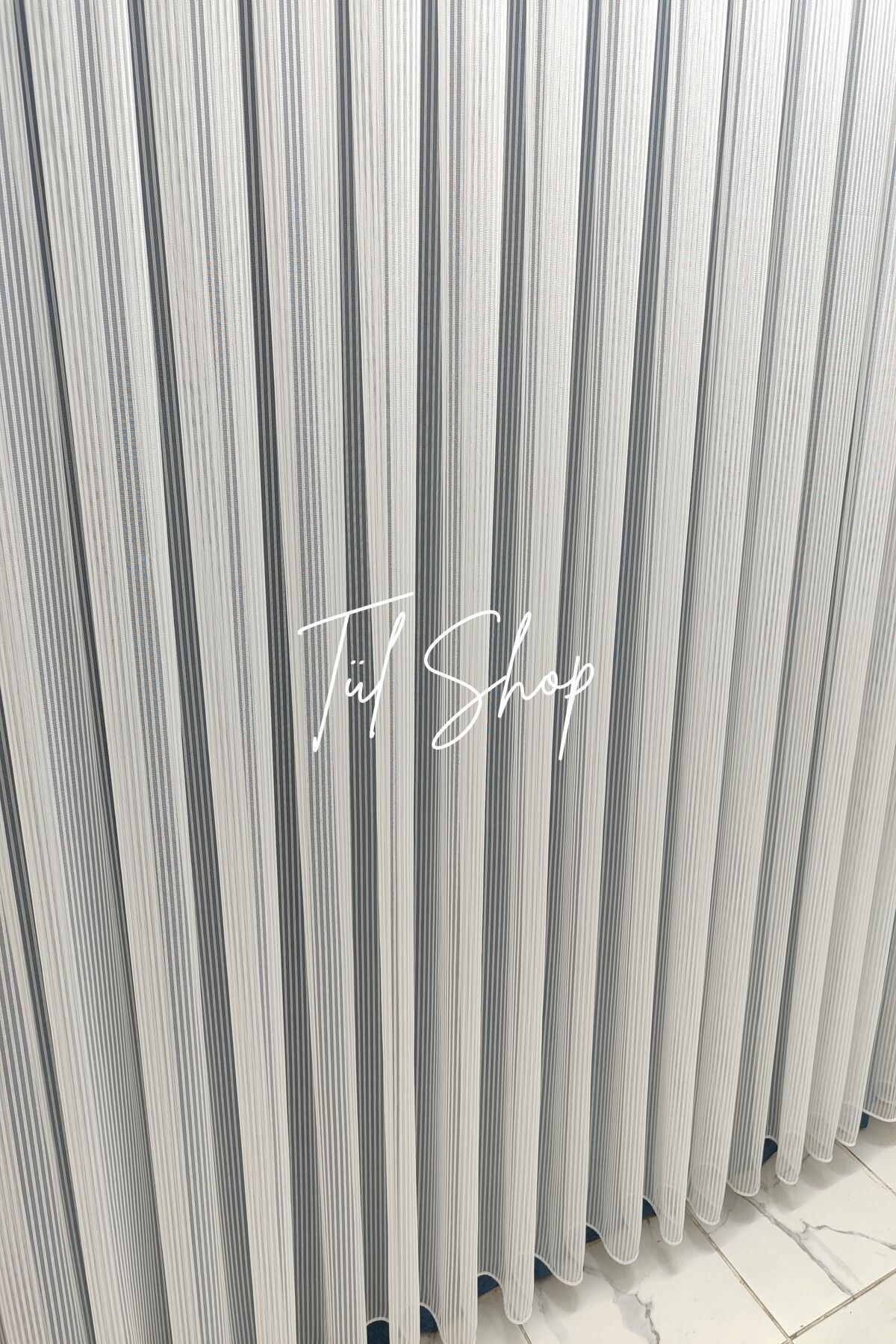 evihtiyaclarim by IOC-Professional Workmanship Sequential Steel Model 1/2 Sparse Pleated Tulle Curtain Suitable for All Rooms 3