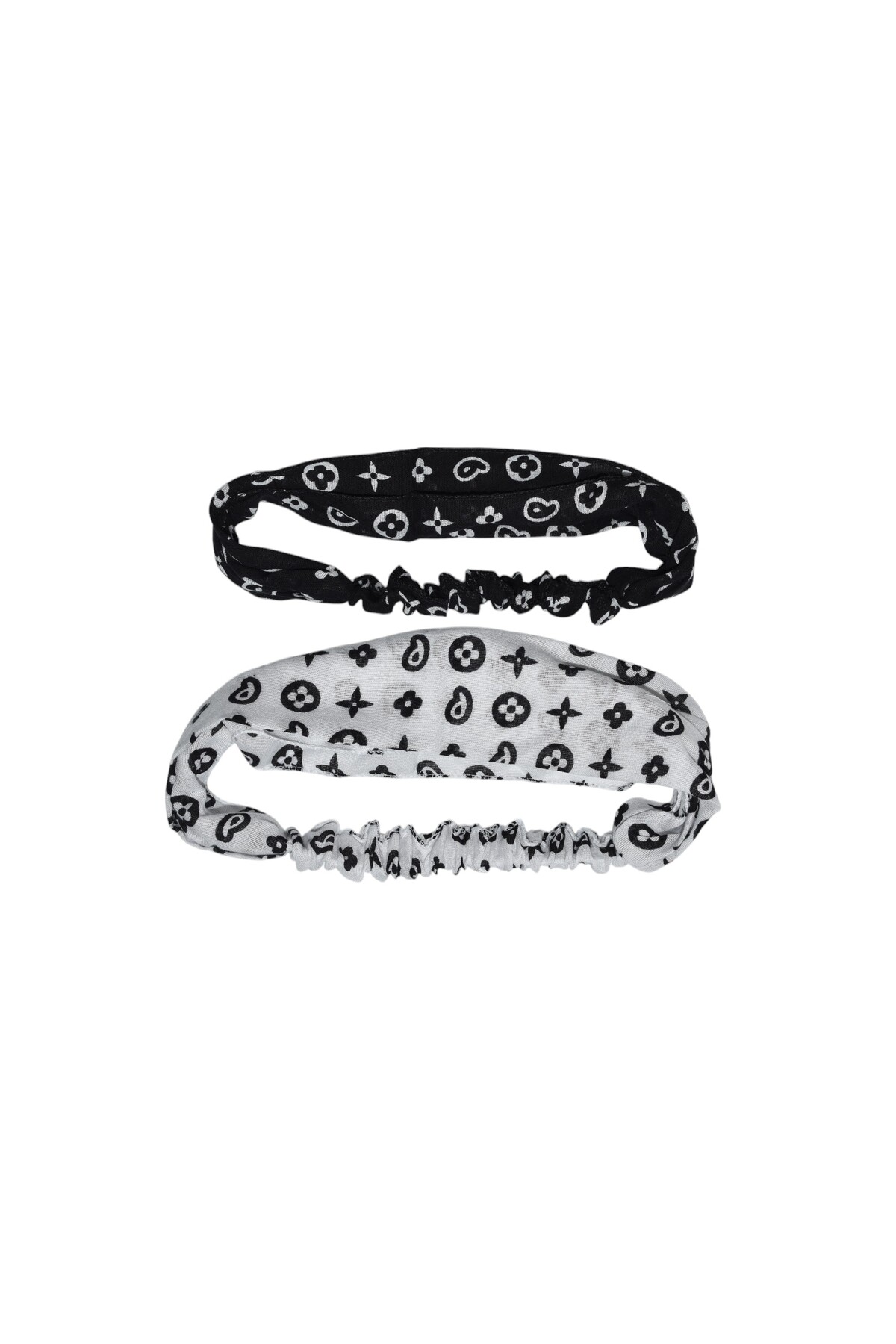 Elasticated Parachute Bandana Black White Pattern