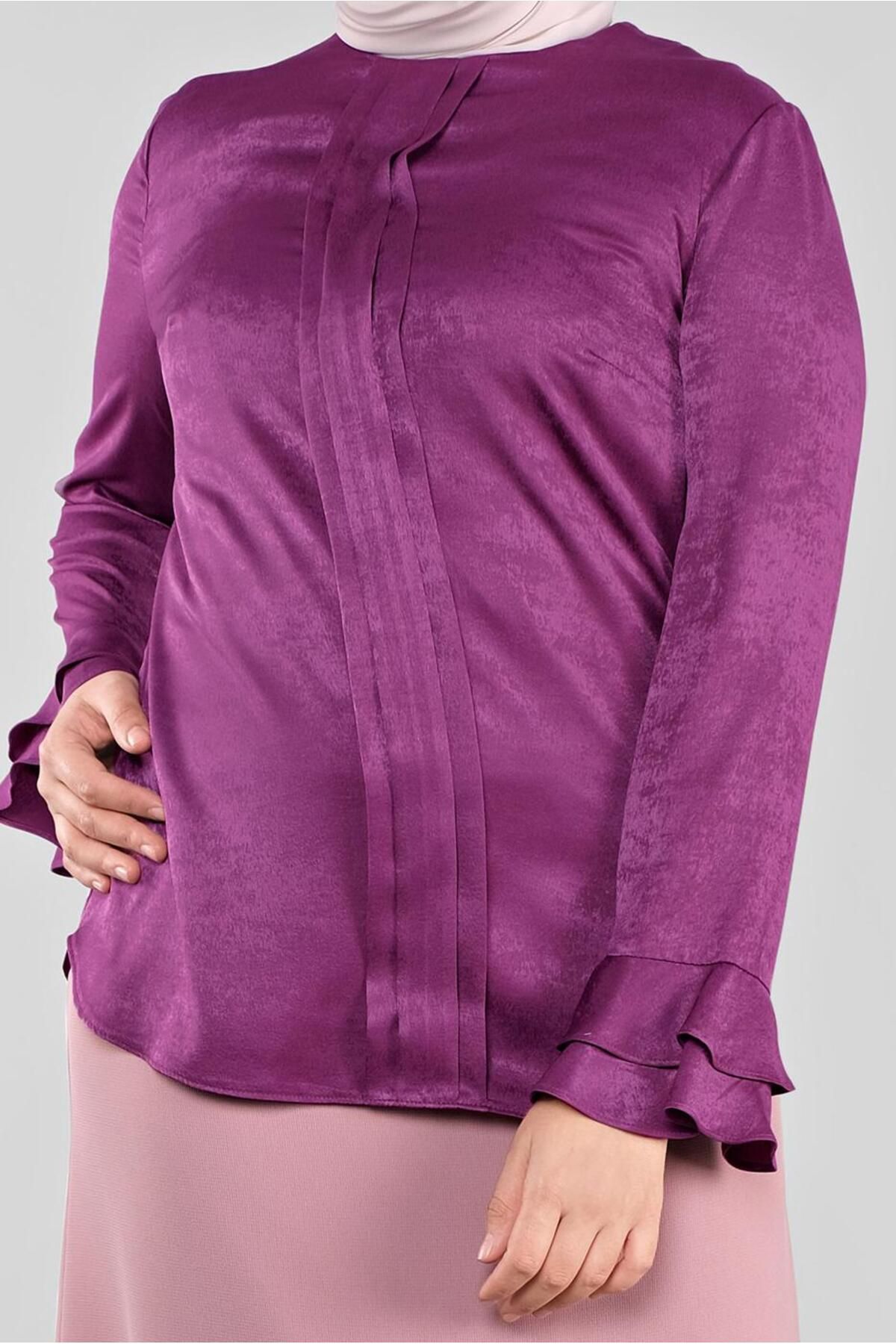 TRENDTESETTÜR-WOMEN'S PURPLE (BEGONVİL) T 20039 NELLA BLUZ 44/48 TEK42 4