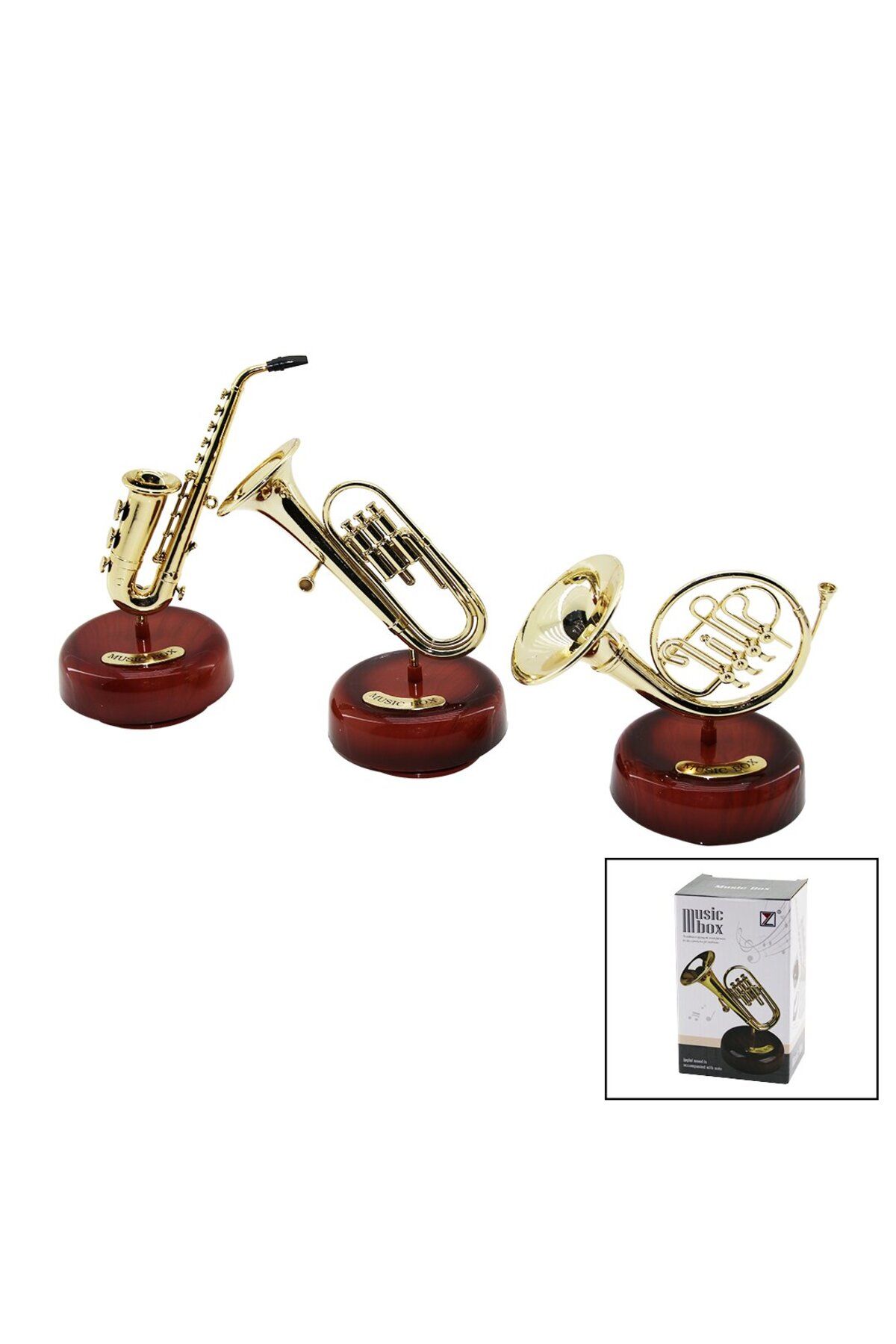 İsmiyle Al MÜZİKLİ - DÖNERLİ DEKORATİF SAKSAFON - TROMBON - KORNO (4767) - ISL5112-9178