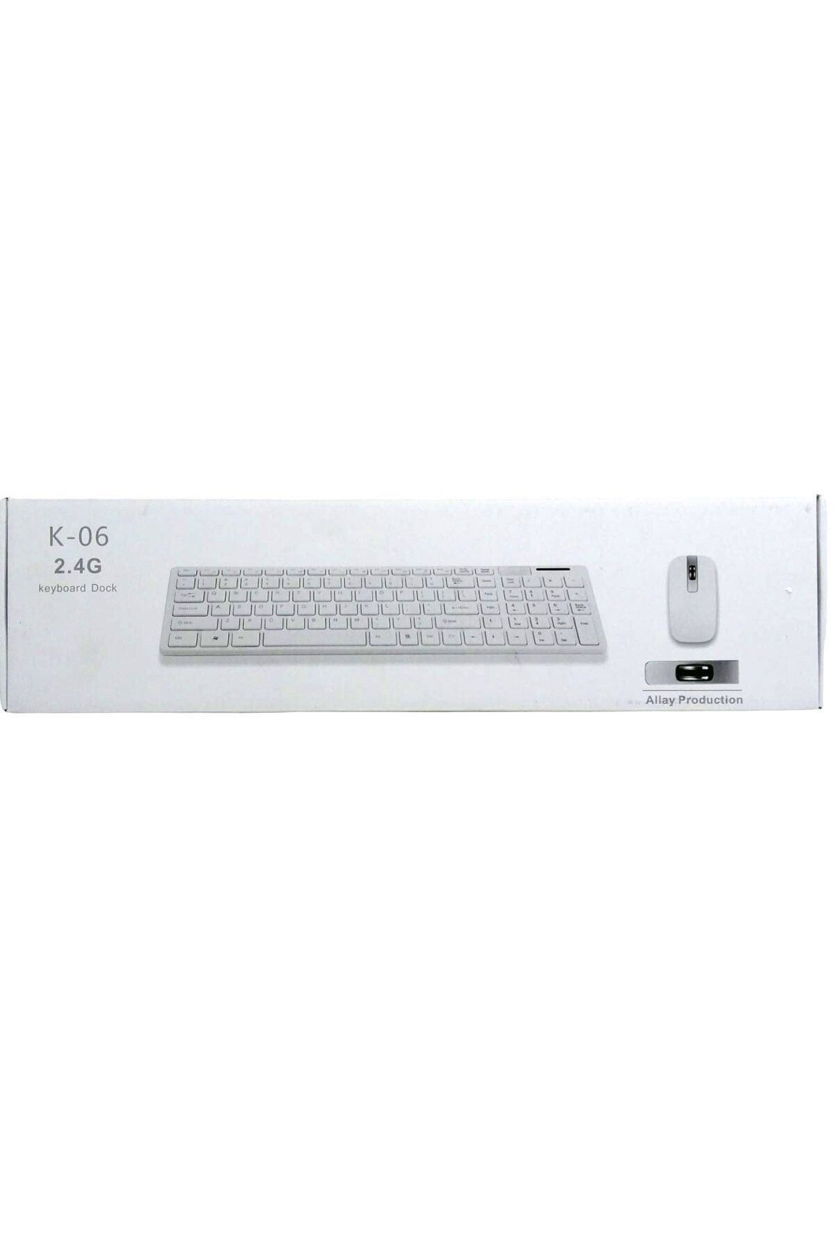 feifei K-06 BEYAZ DOCK WIRELESS KABLOSUZ KLAVYE MOUSE S PL-374 (4767) - AYS5205-1178