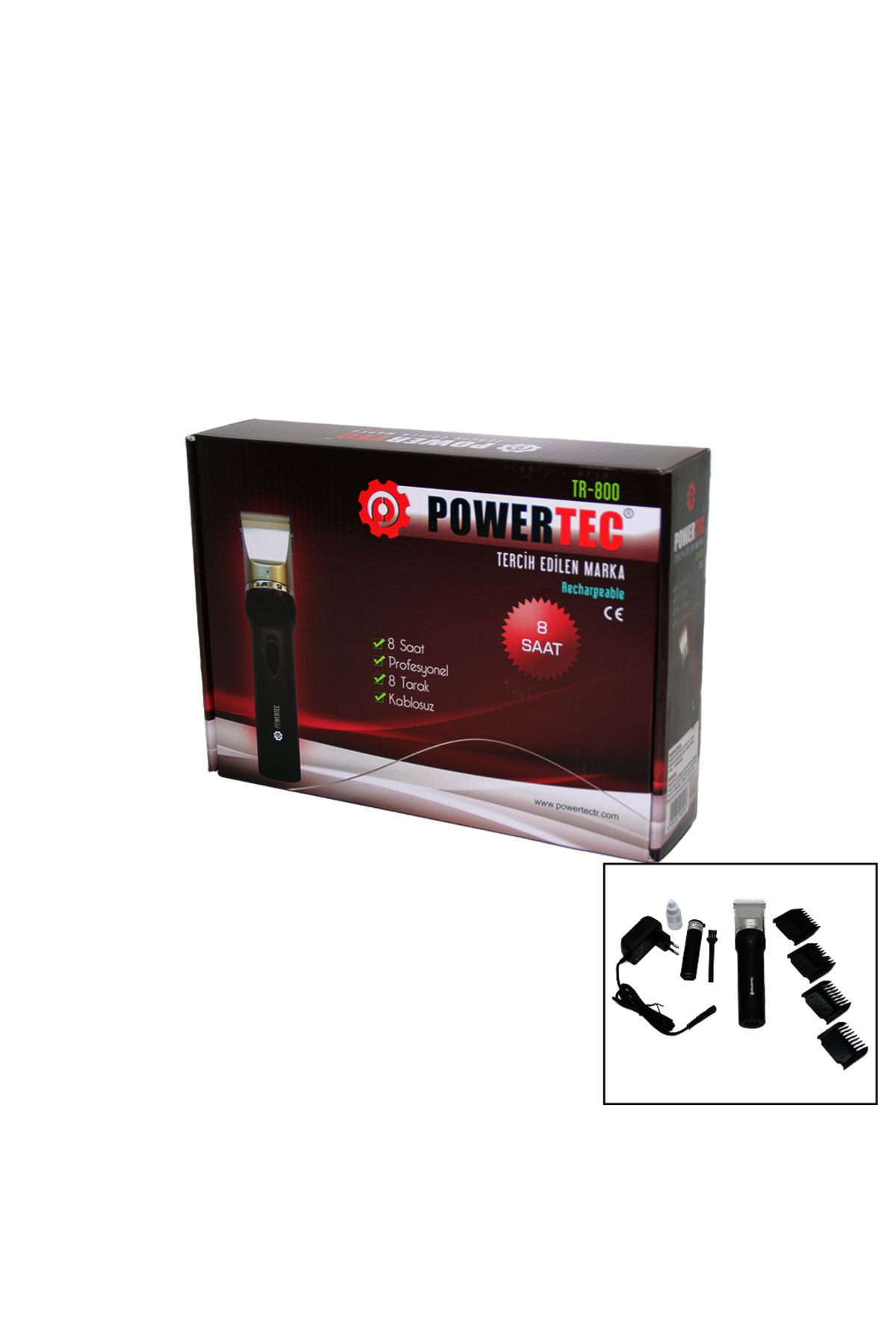 Narnuga POWeERTEC TR-800 SAÇ SAKAL TRAŞ MAKİNESİ YEDEK BATARYALI (4767) - MCT8543-3530