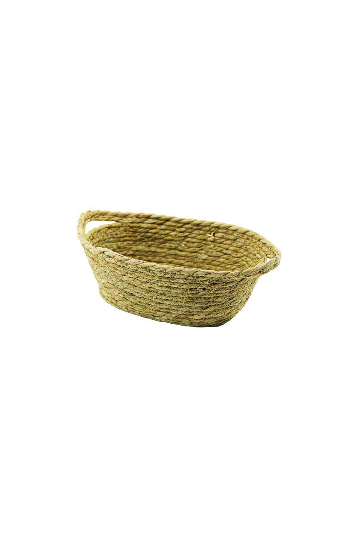 Narnuga OVAL - KULPLU HASIR ORGANİZER SEPET 18X27CM - Y: 11CM (4767) - MCT4970-7106