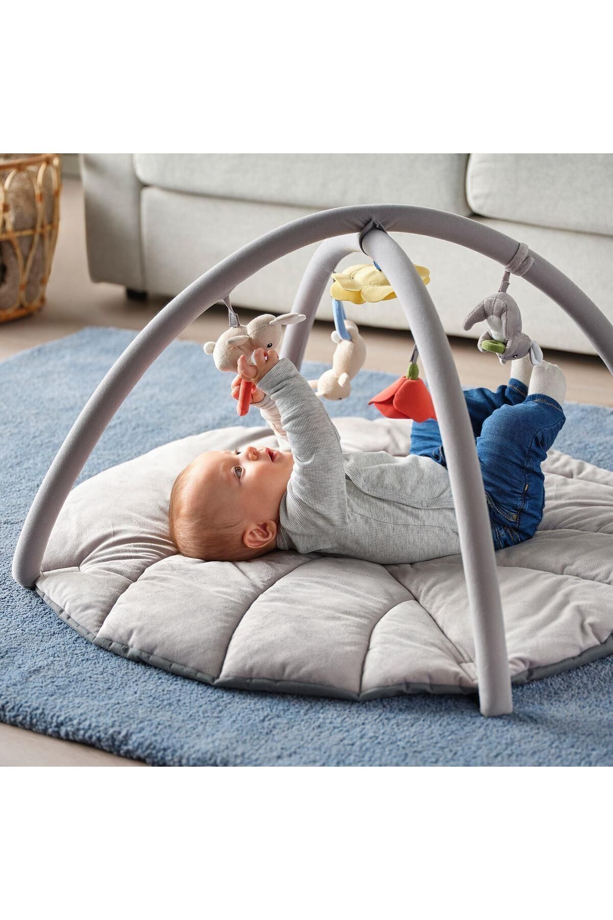 IKEA Oyuncaklı Bebek Oyun Halısı 90x49 Cm Gri Renk Aktivite-bebek Jimnastiği Oyun Halısı fotoğrafı 6 (önizleme)