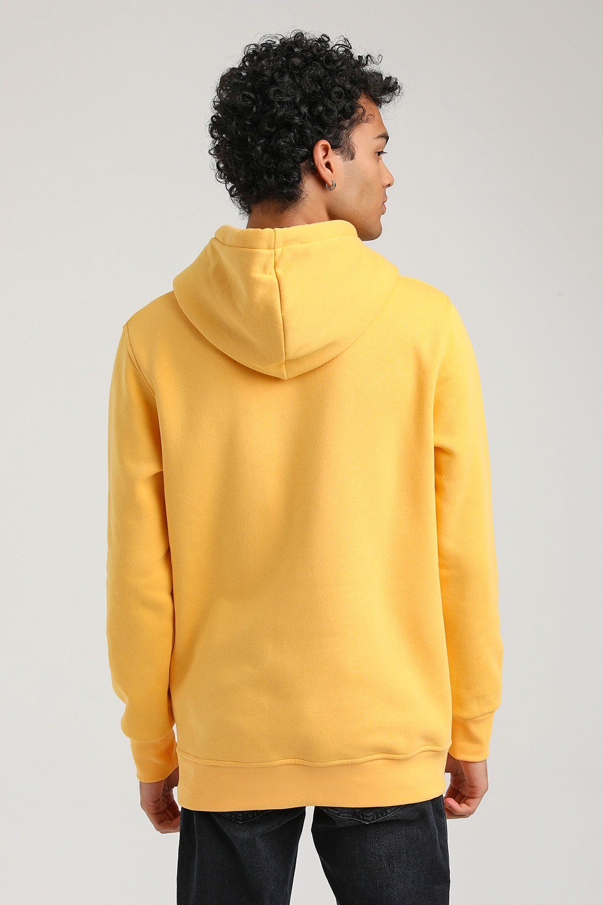 NEW WORLD POLO-Hooded Mustard Slim Fit Hoodie 23Fwm64052 5