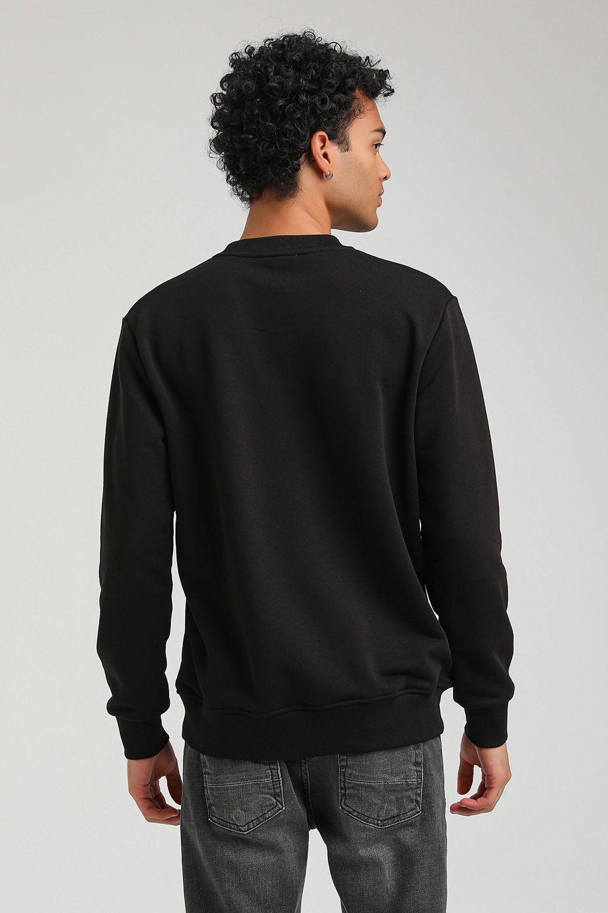 NEW WORLD POLO-Crew Neck Black Slim Fit Sweatshirt 23FWM60155 5