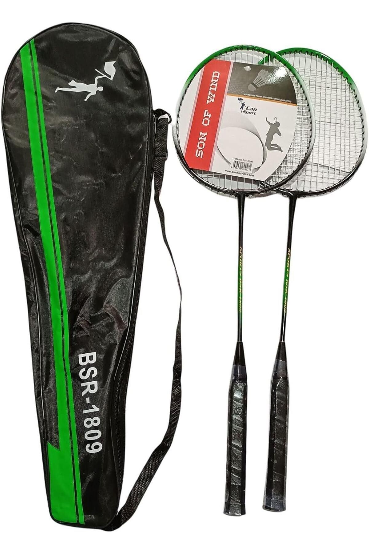 AVESSA Bsr-1809 Tek Parça Çiftli Badminton Raket Seti Çantalı Dayanıklı ve Hafif Alüminyum 665mm Uzunluk