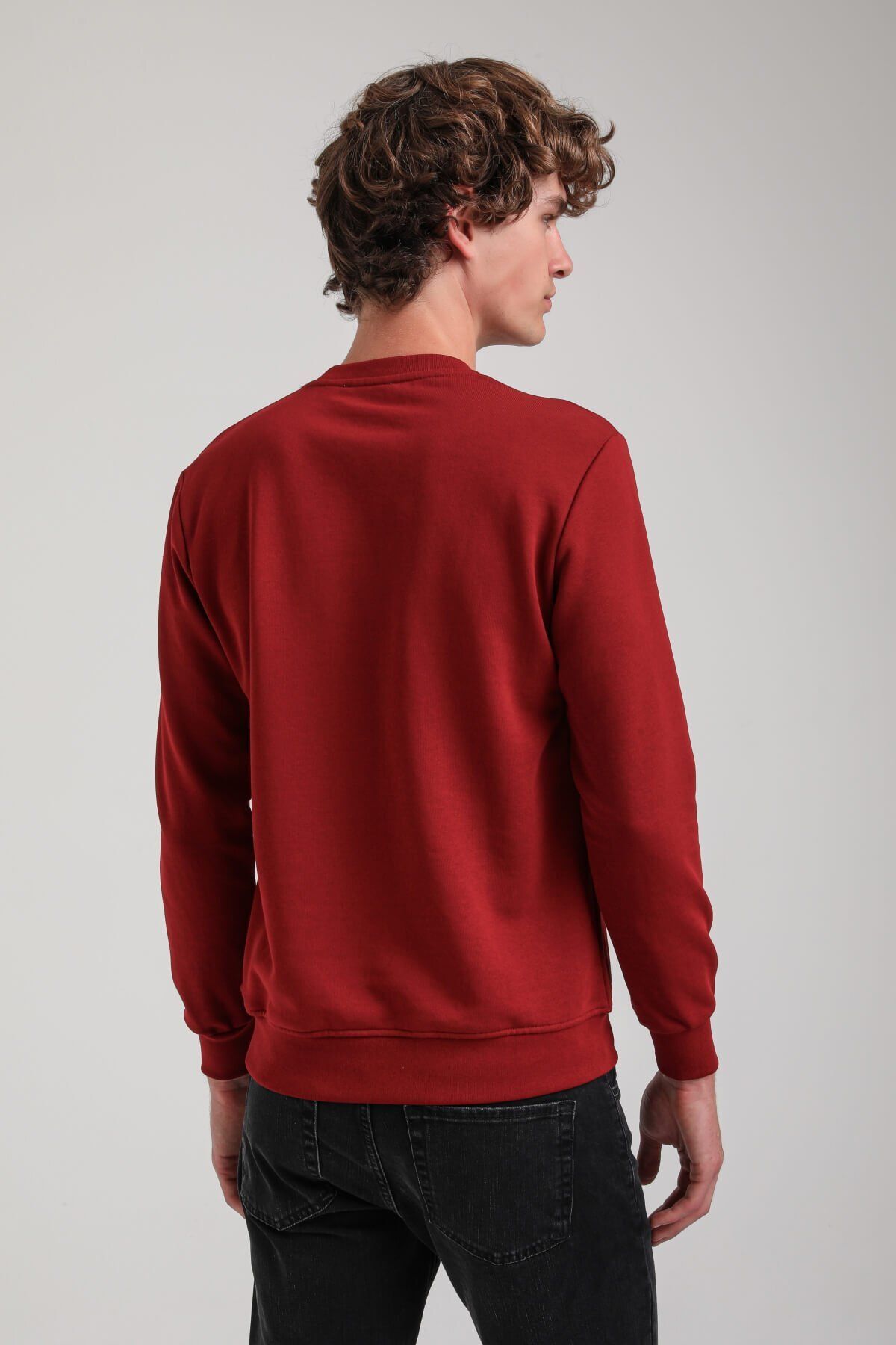 NEW WORLD POLO-Crew Neck Burgundy Slim Fit Sweatshirt 23Fwm60155 6