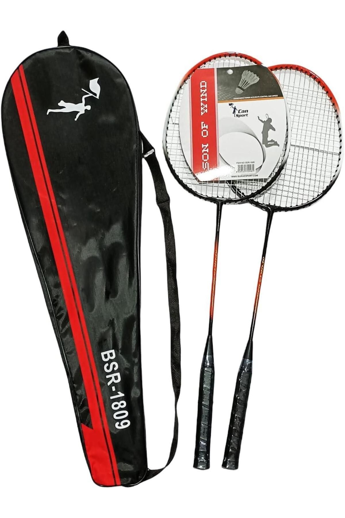 AVESSA Bsr-1809 Tek Parça Çiftli Badminton Raket Seti Çantalı Dayanıklı ve Hafif Alüminyum 665mm Uzunluk