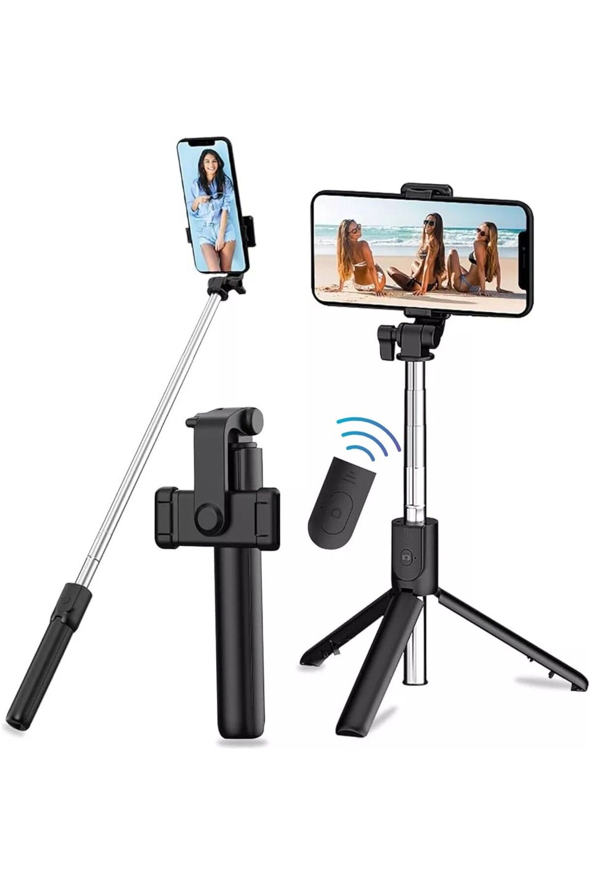 aktaşdijital Mini Tripod Bluetooth Kumandalı Kablosuz Selfie Çubuğu Yeni Model Youtuber