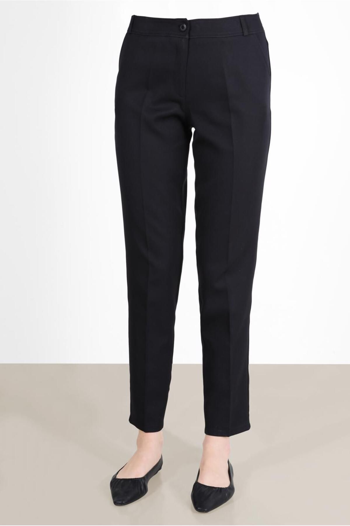 TRENDTESETTÜR-Black Classic Cut Women's Trousers - T 70367 1