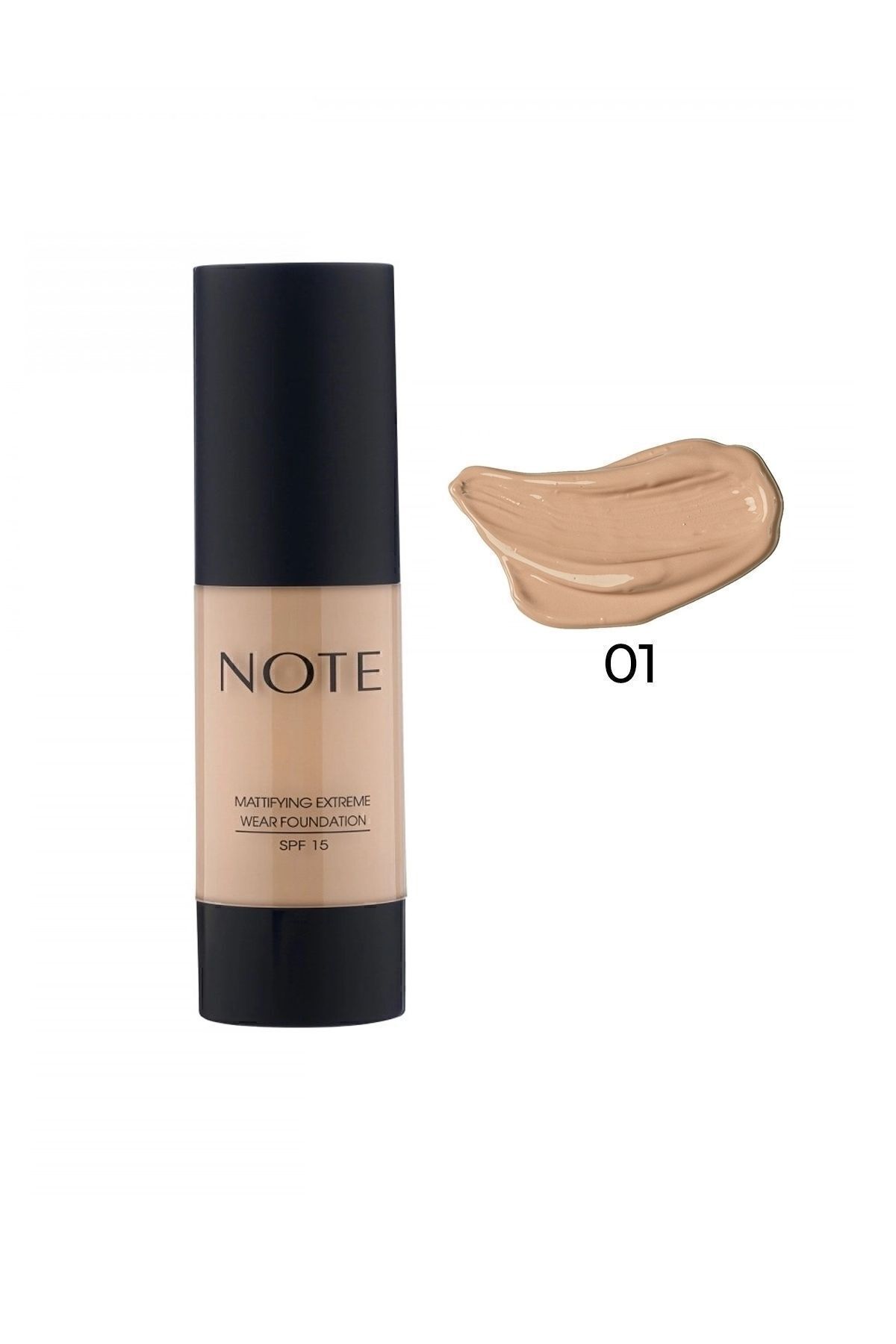 Note Cosmetics Mattifying Extreme Wear Spf 15 Yoğun Kapatıcı Mat Bitişli Fondöten - 01 Beige-4