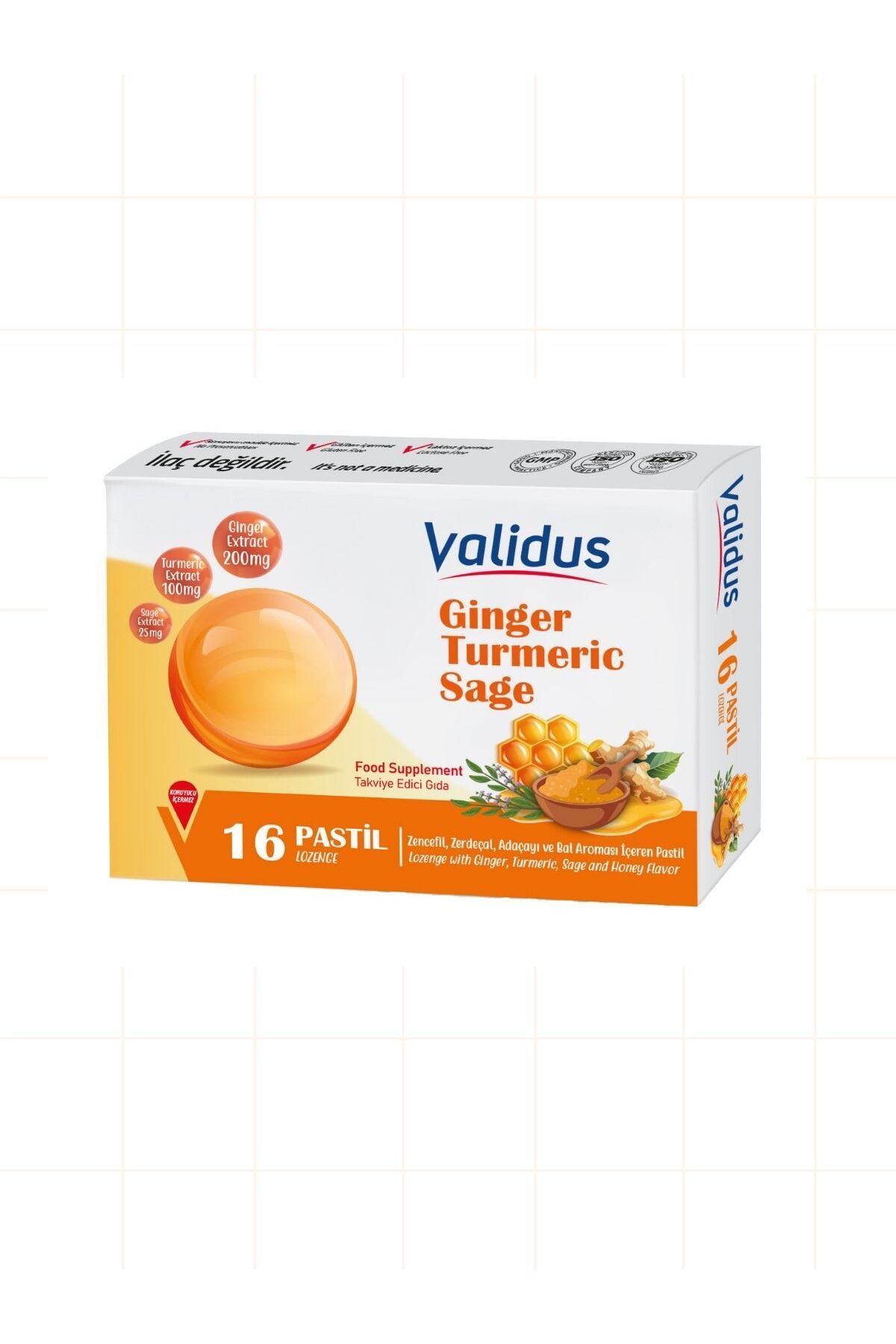 Validus Ginger TurmericSageHoney 16 Pastille