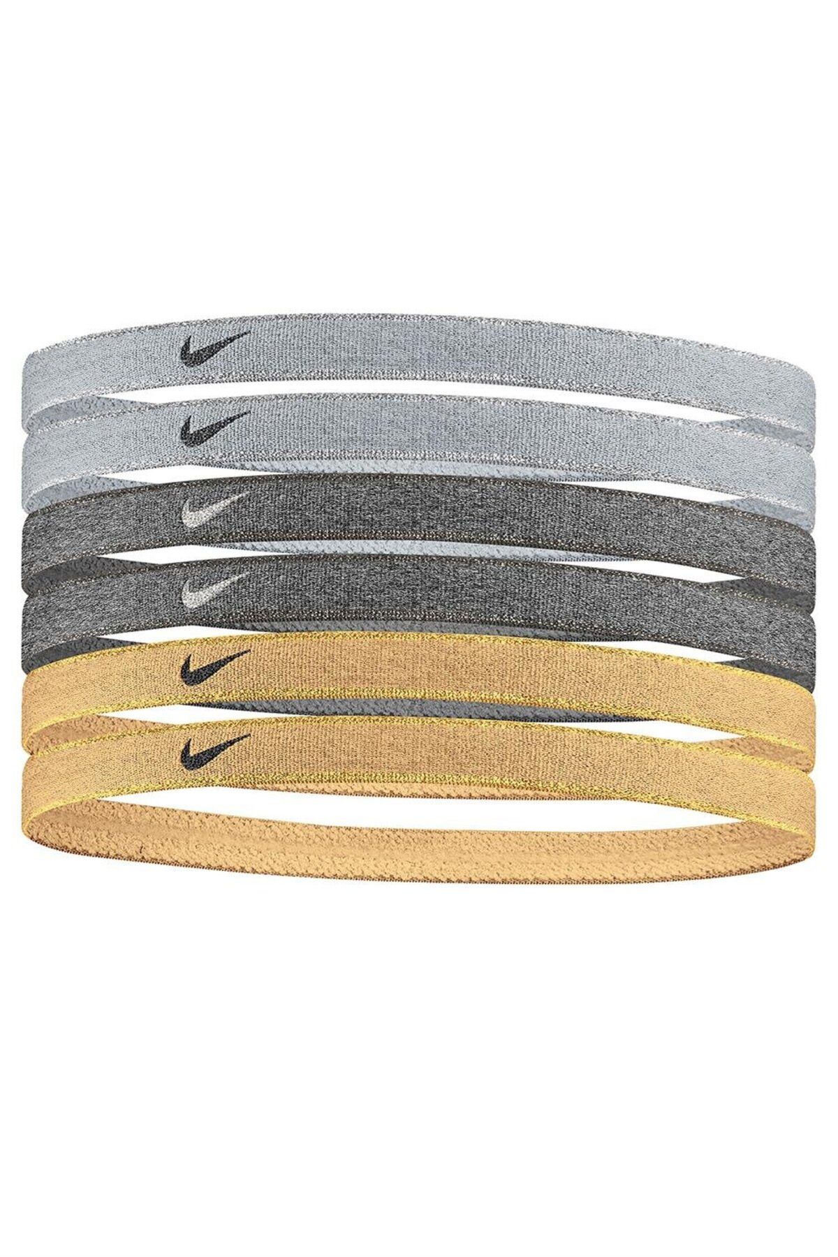 Nike Metallic Swoosh Gri Antrenman Saç Bandı