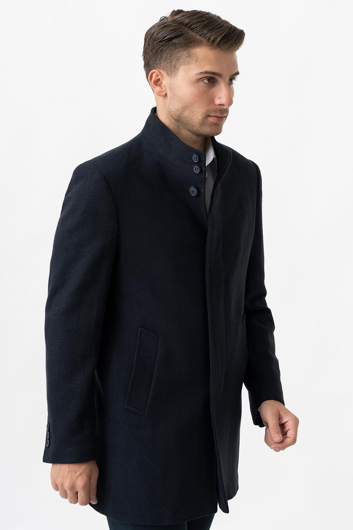 White Stone  Treviso 4021 Slim Fit Pamuklu Hakim Yaka Palto Laci - Görsel 5