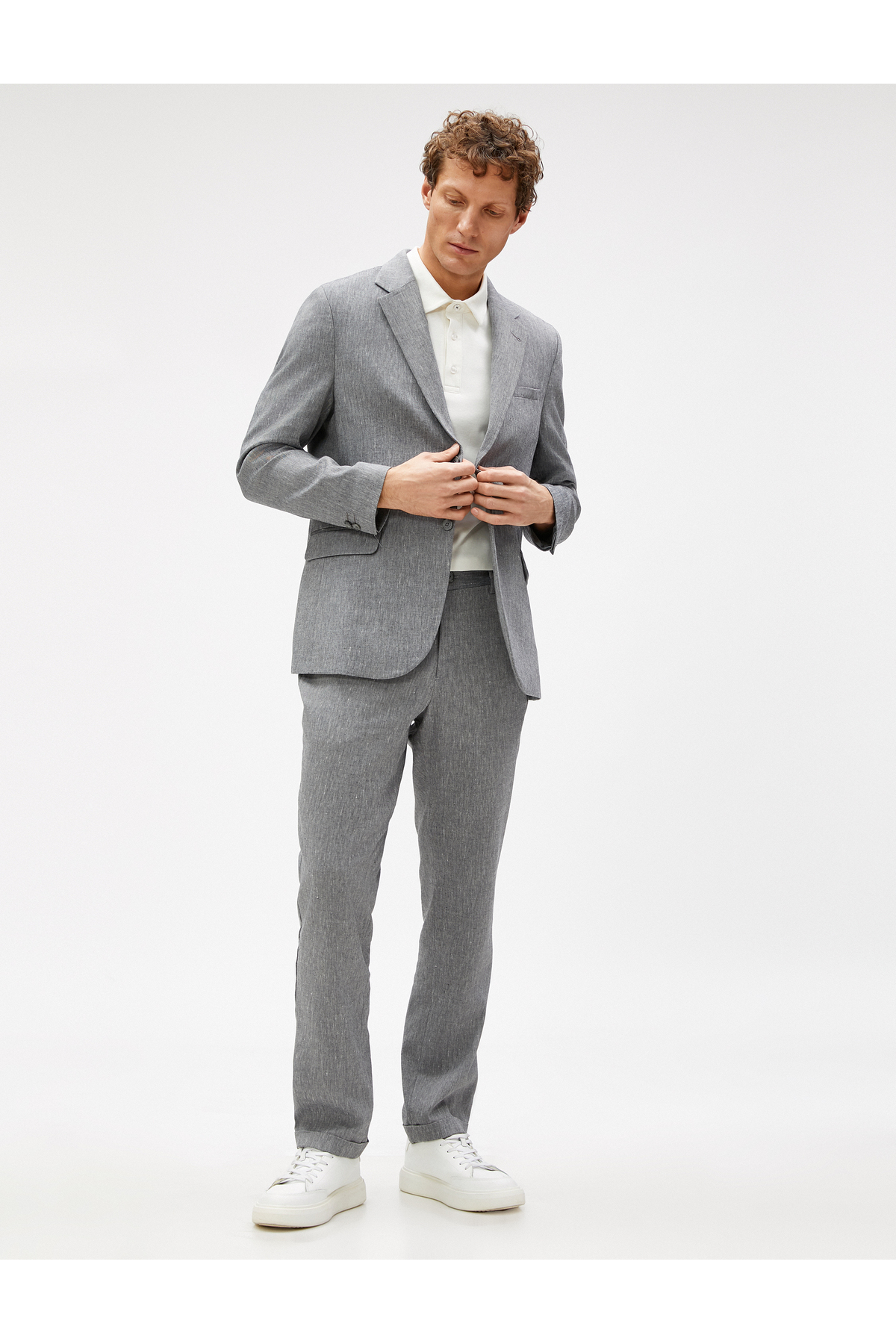 Koton  Yazlık Ceket Blazer Cep Detaylı Düğmeli - Görsel 2