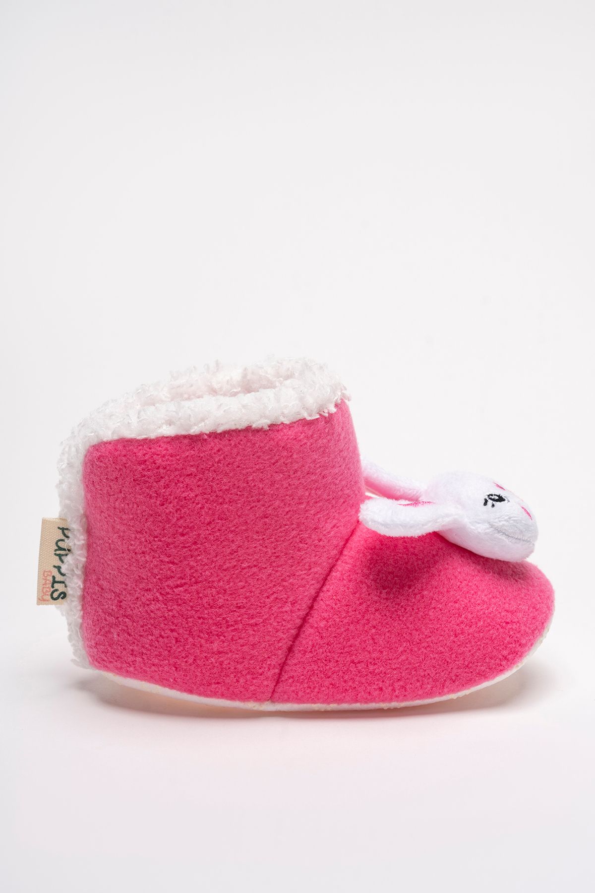 Puppis Baby-Anti-Slip Sole, Anti-Sweat, Ilkadım Organic Eared Rabbit Baby Girl Slippers 5