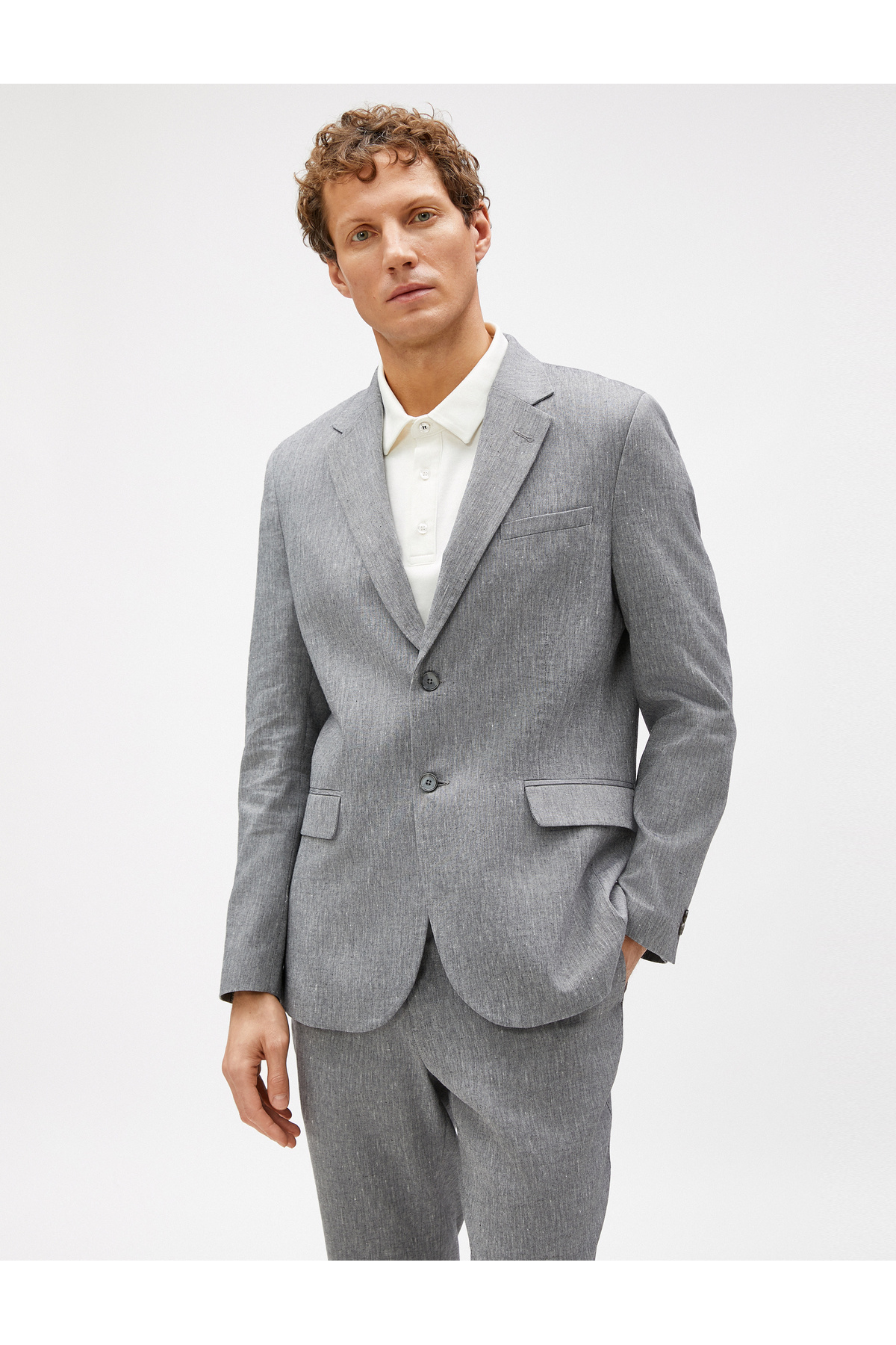 Koton  Yazlık Ceket Blazer Cep Detaylı Düğmeli - Görsel 3