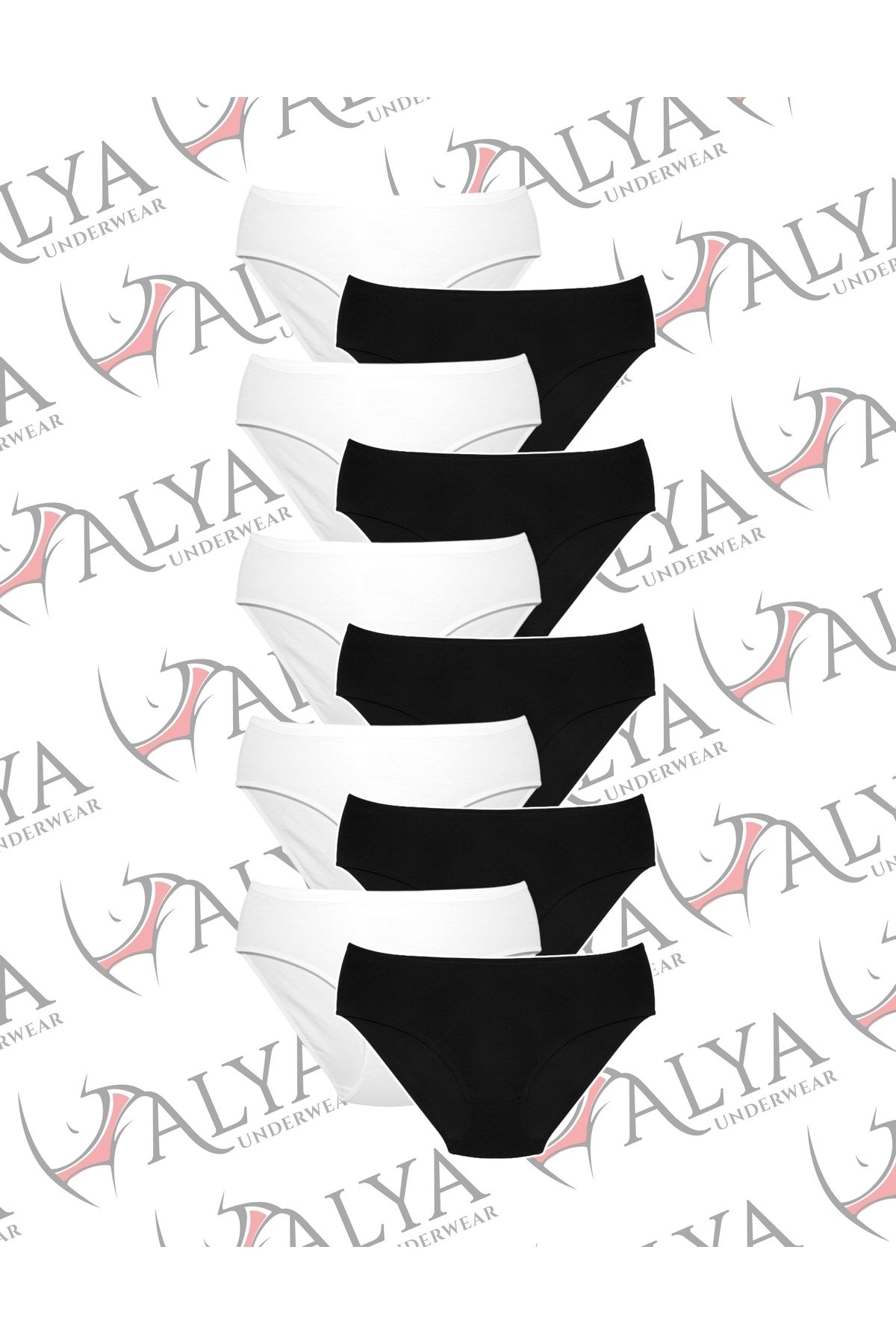 ALYA UNDERWEAR-Chiloți de bază din bumbac alb-negru pentru femei - pachet de 10 (multicolor-x30) 6