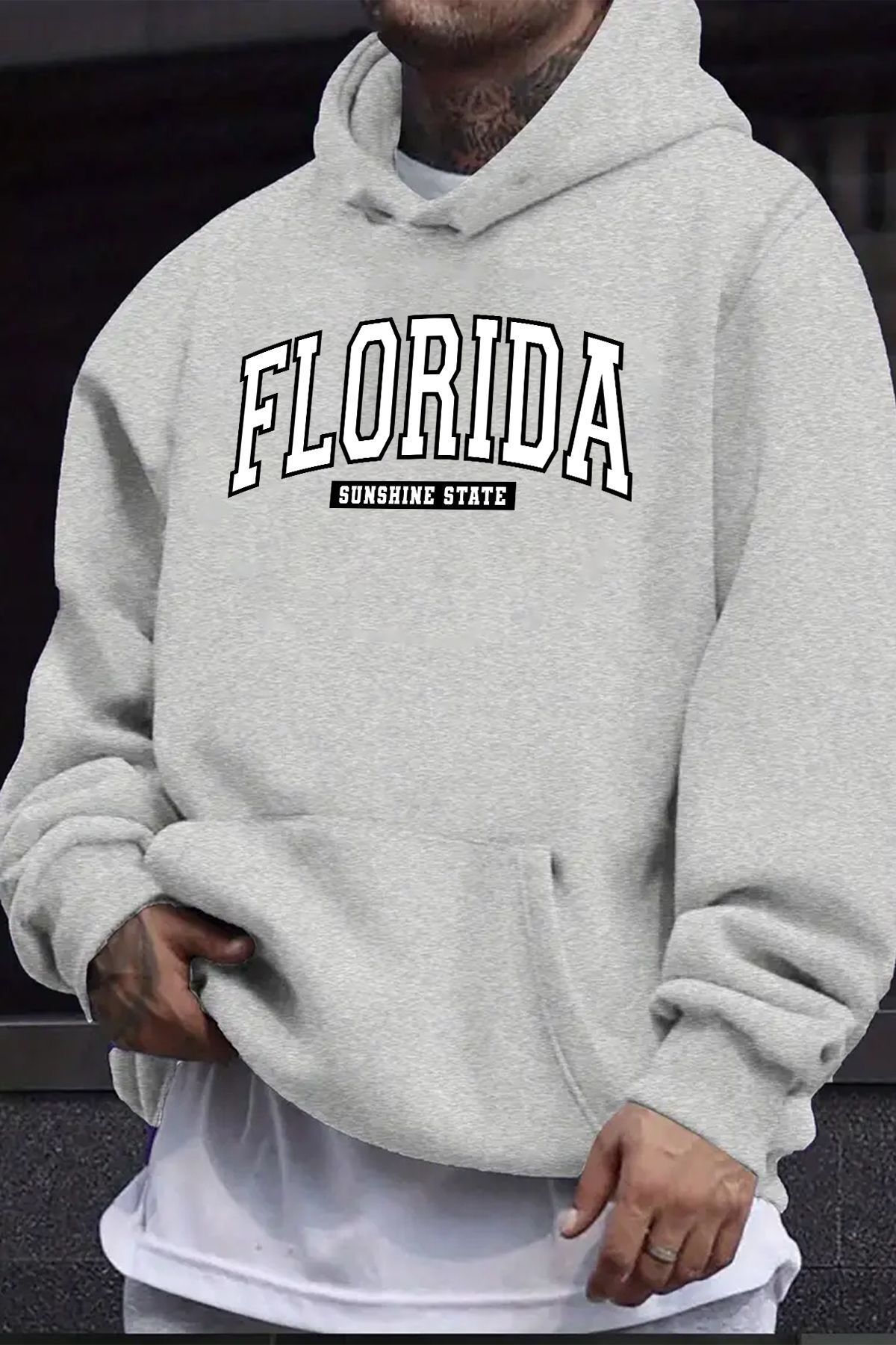 Moda Glo Florida Baskılı Oversize Sweatshirt