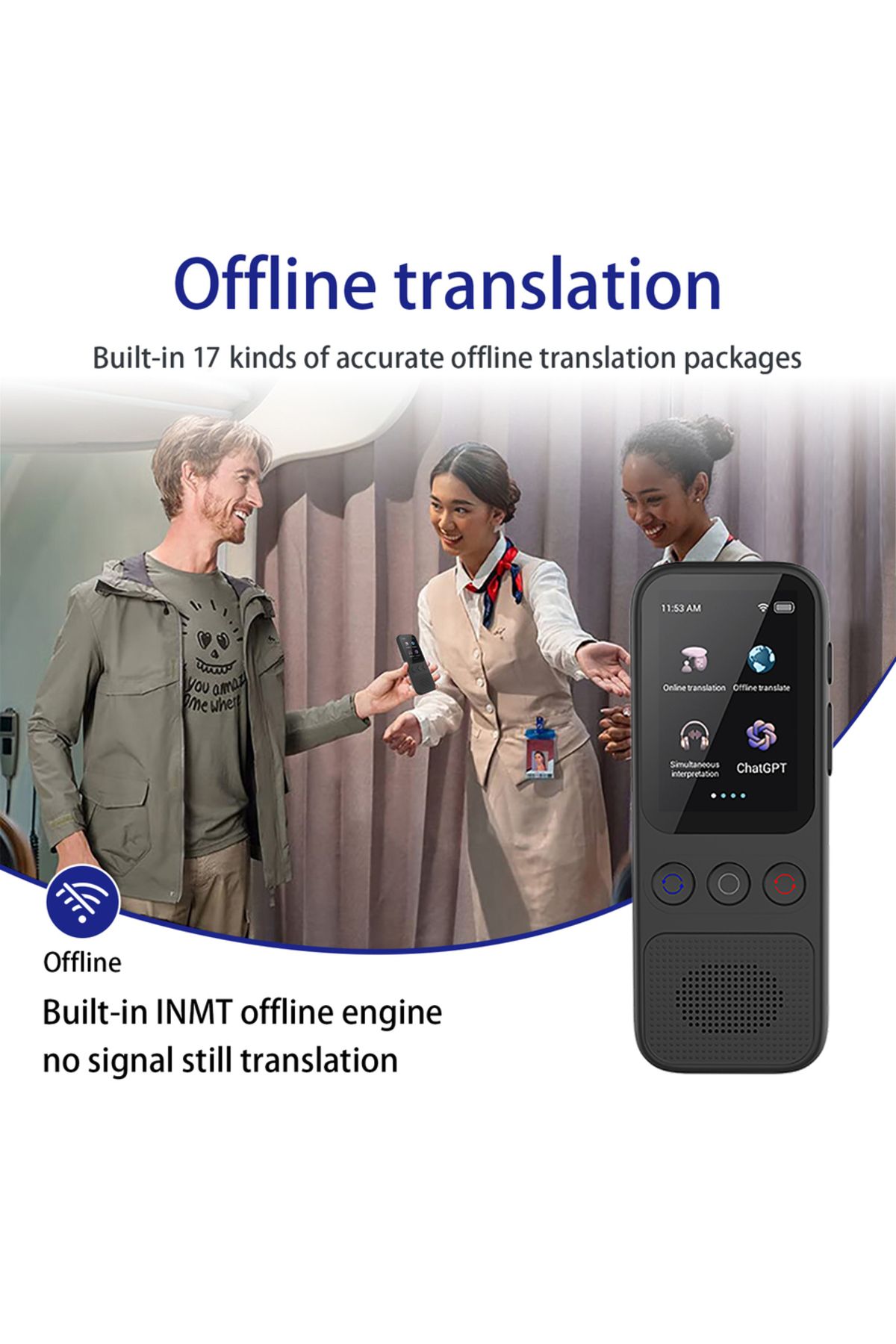 Arealer-Portable Language Translator Device Simultaneous Interpretation Support Voice Video Recording Tex... 6