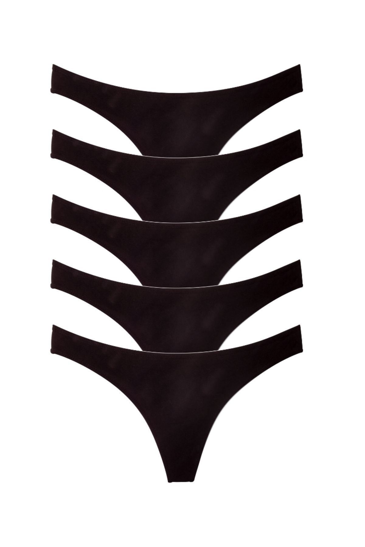 ALYA UNDERWEAR-Női pamut bugyi - 5 db fekete string (S, M, L, XL) 6