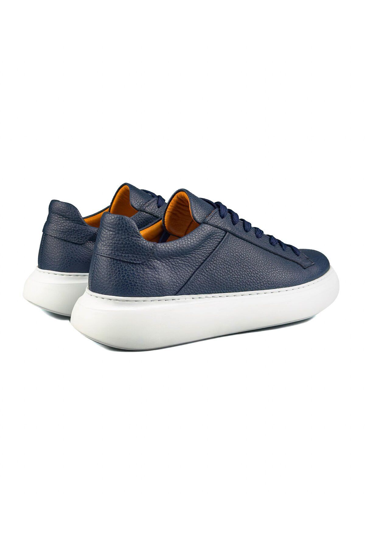 TEZCAN KUNDURA-Spartan Navy Blue Men's Sneakers - Genuine Leather Sports Shoes 5