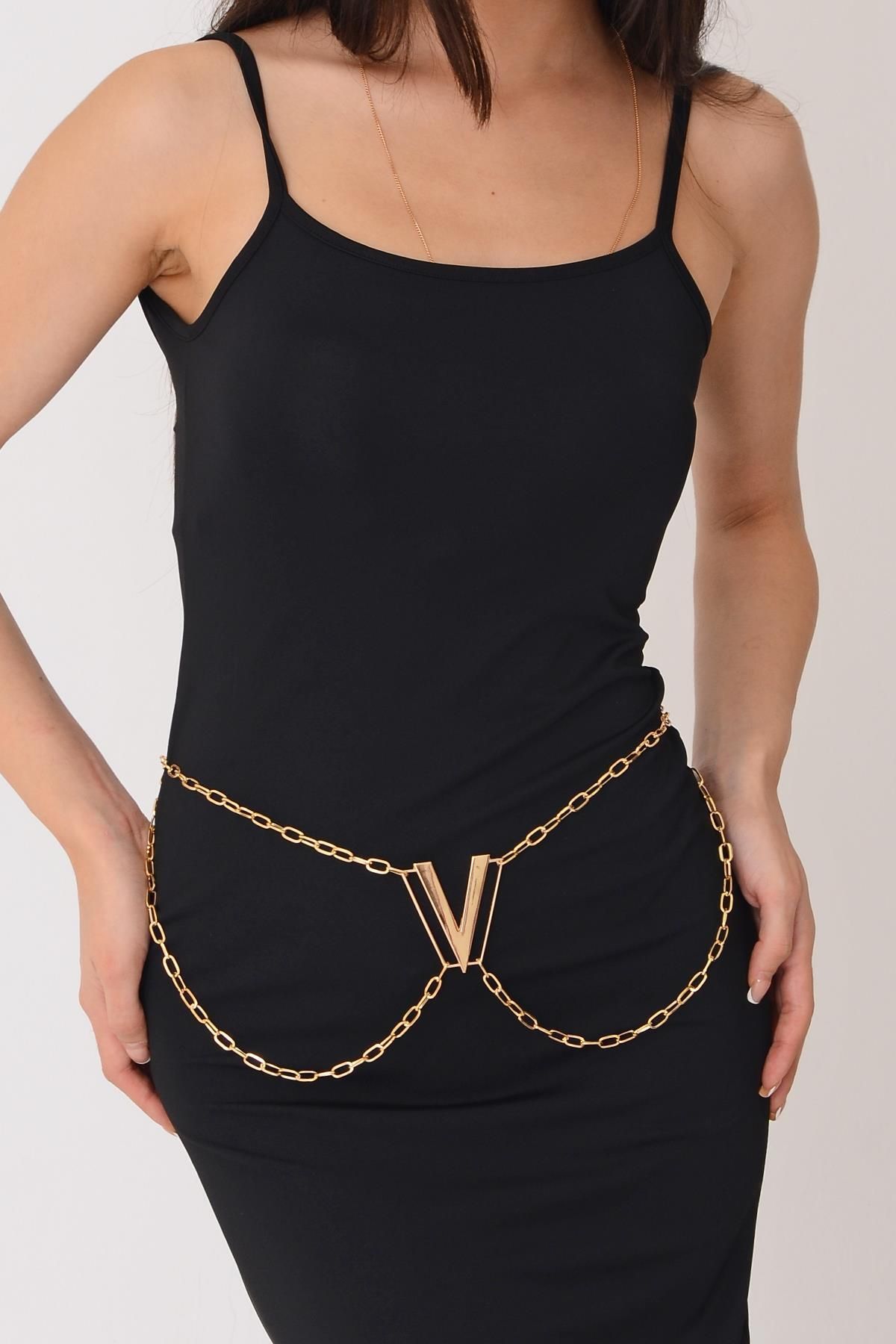 PİNKMARK-PINKMARK CUREA DE LANT PENTRU FEMEI GOLD V LOGO PMKM25738 3