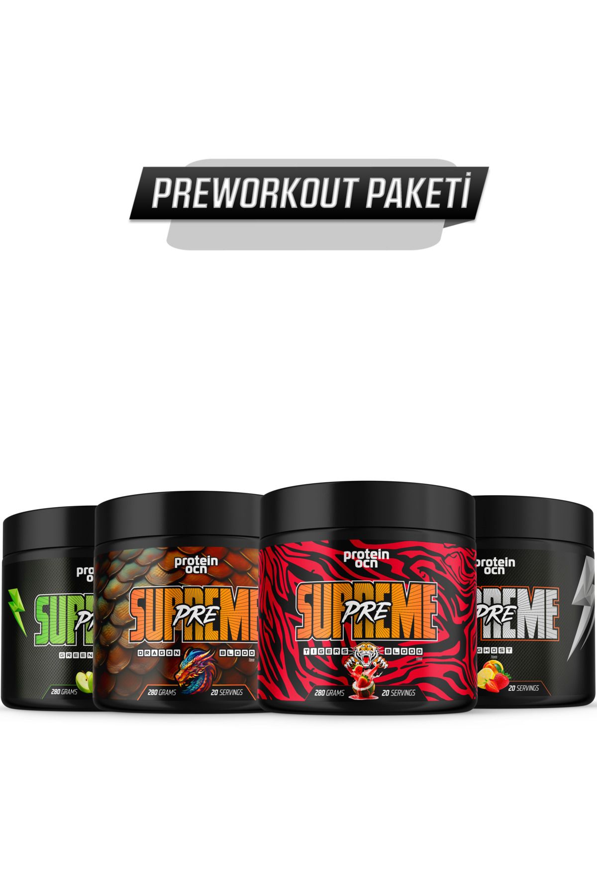 Proteinocean Preworkout Supreme - 4lü Paket - 280g x 4 Adet