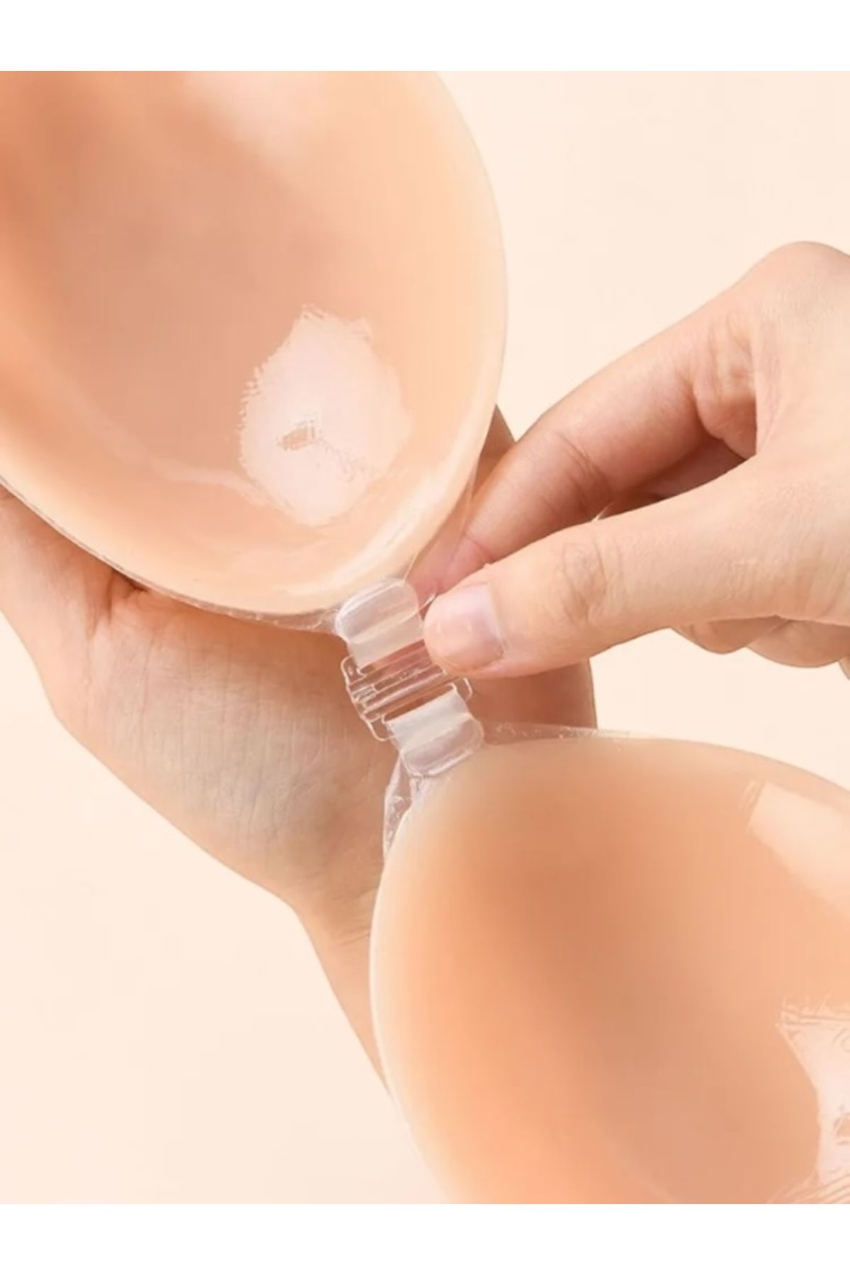 Fashionov-Skin Color Transparent Silicone Bra - Strapless and Adhesive Low-Cut Outfit Evening Dress 4
