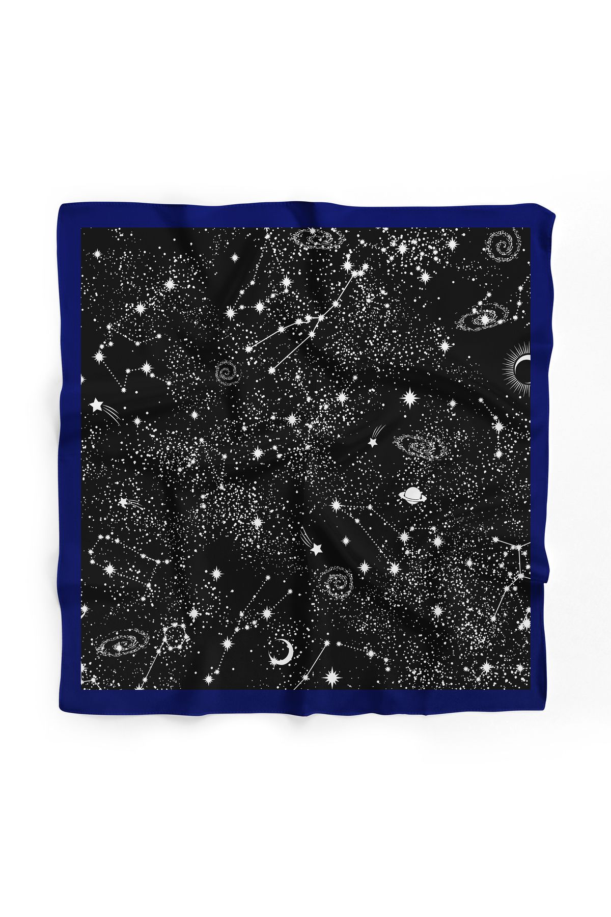 Modabutik-Night Star Patterned Bandana / Scarf Dgdg0442_22 70X70 2